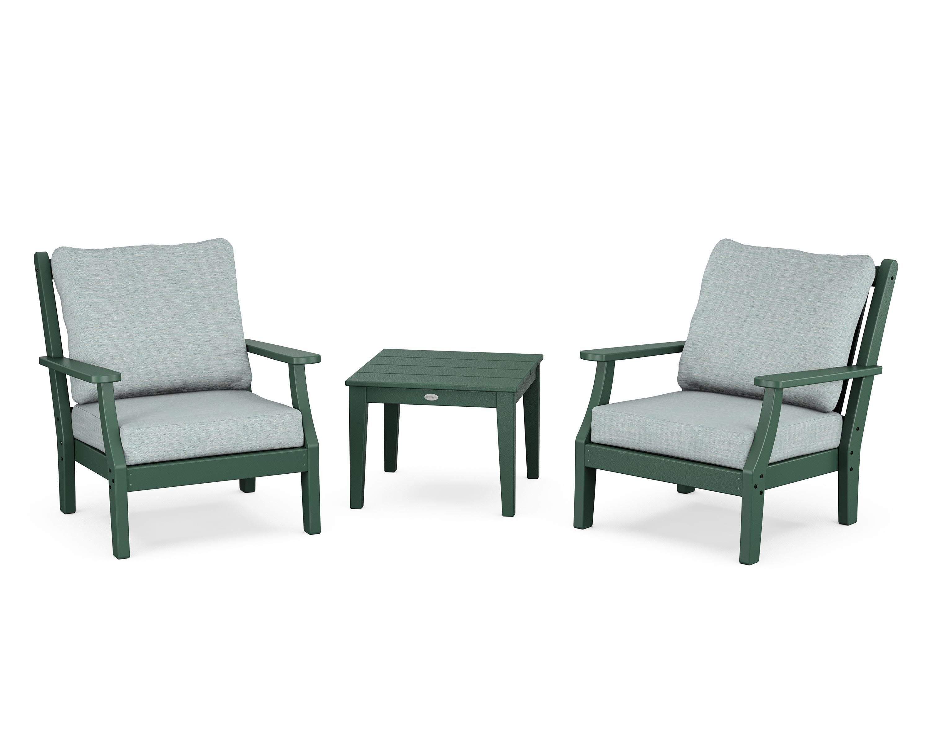 Wovendale 3-Piece Deep Seating Set in Green / Soothe Mist