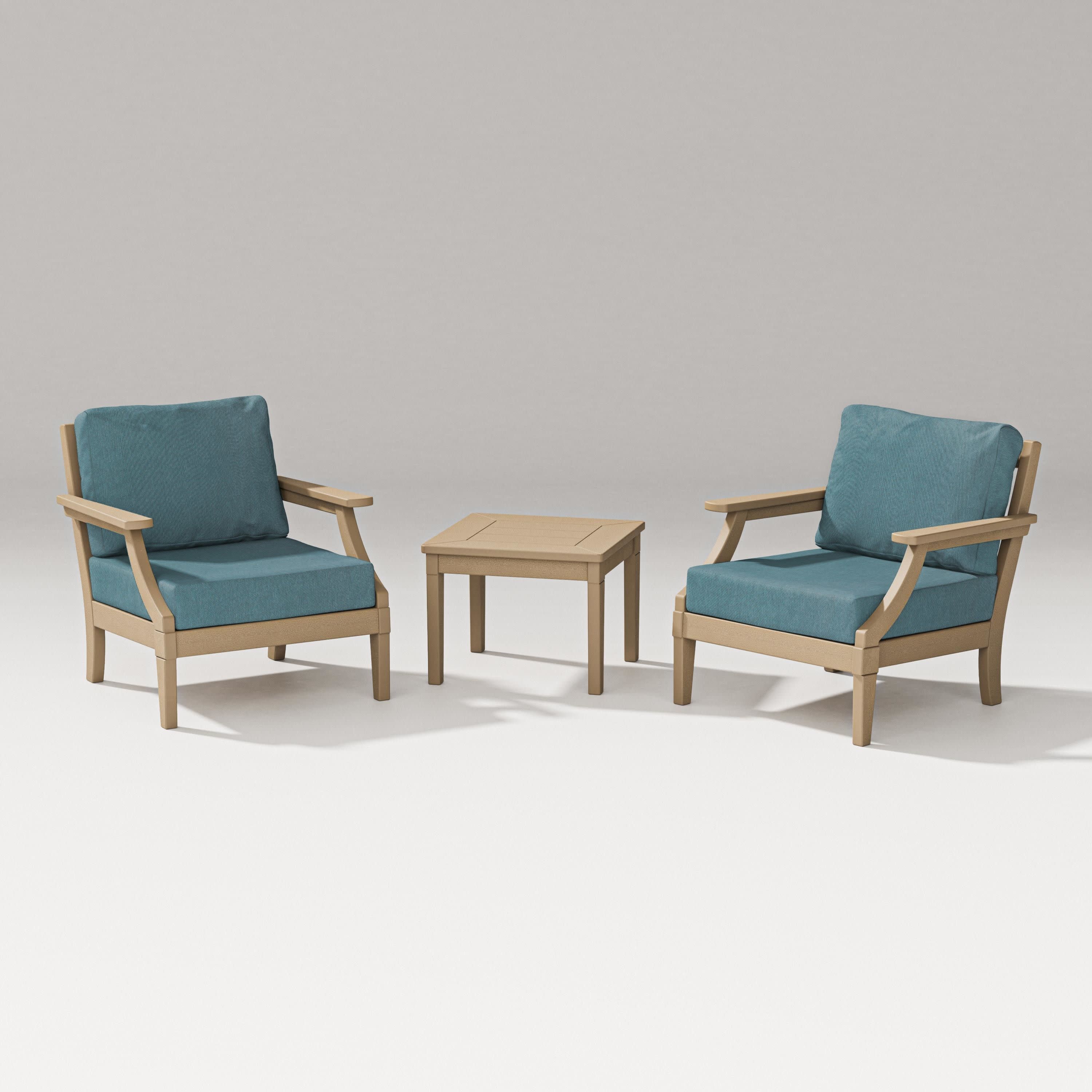 Estate 3-Piece Lounge Chair Set in Vintage Sahara / Ocean Teal
