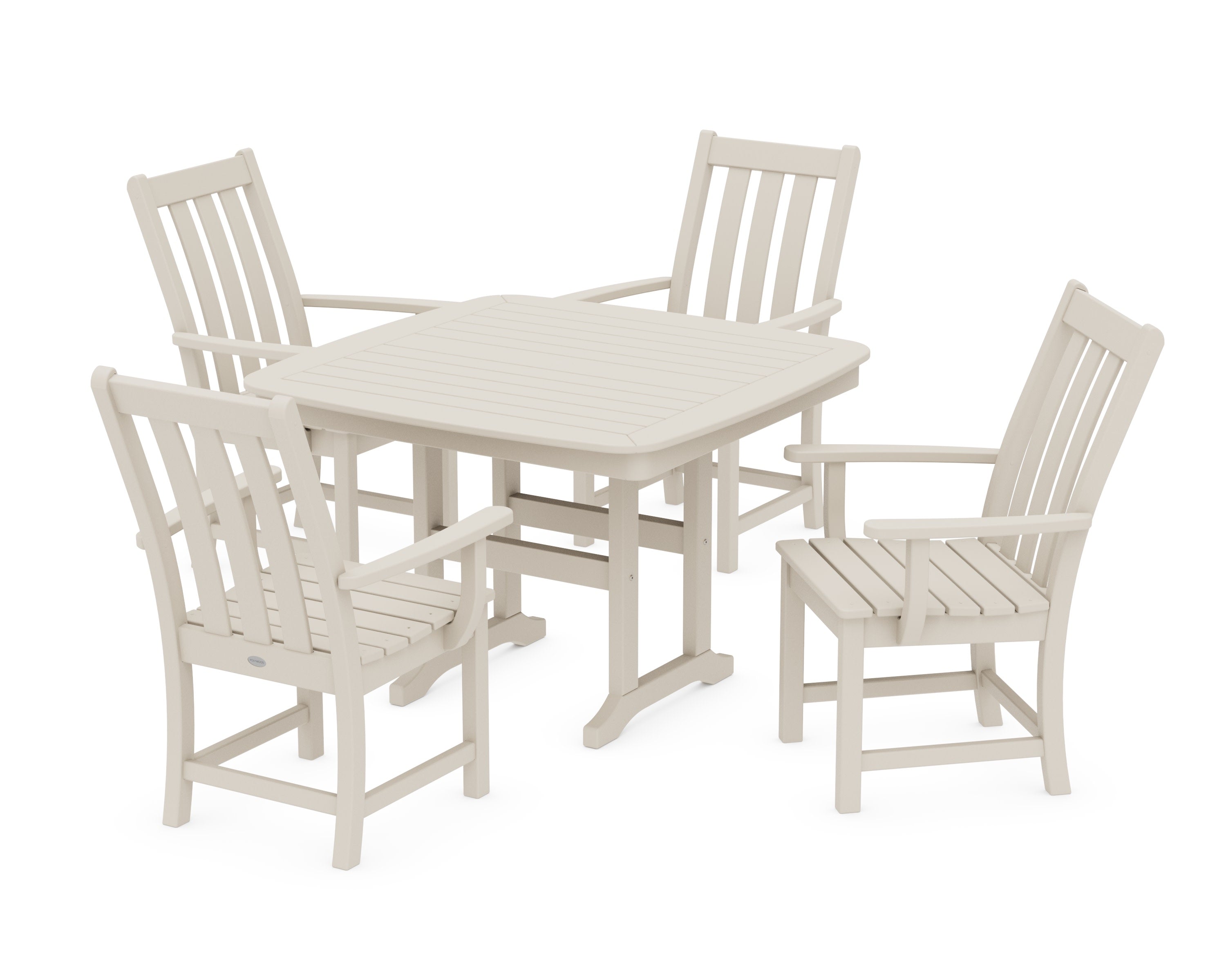 Vineyard 5-Piece Dining Set with Trestle Legs in Sand