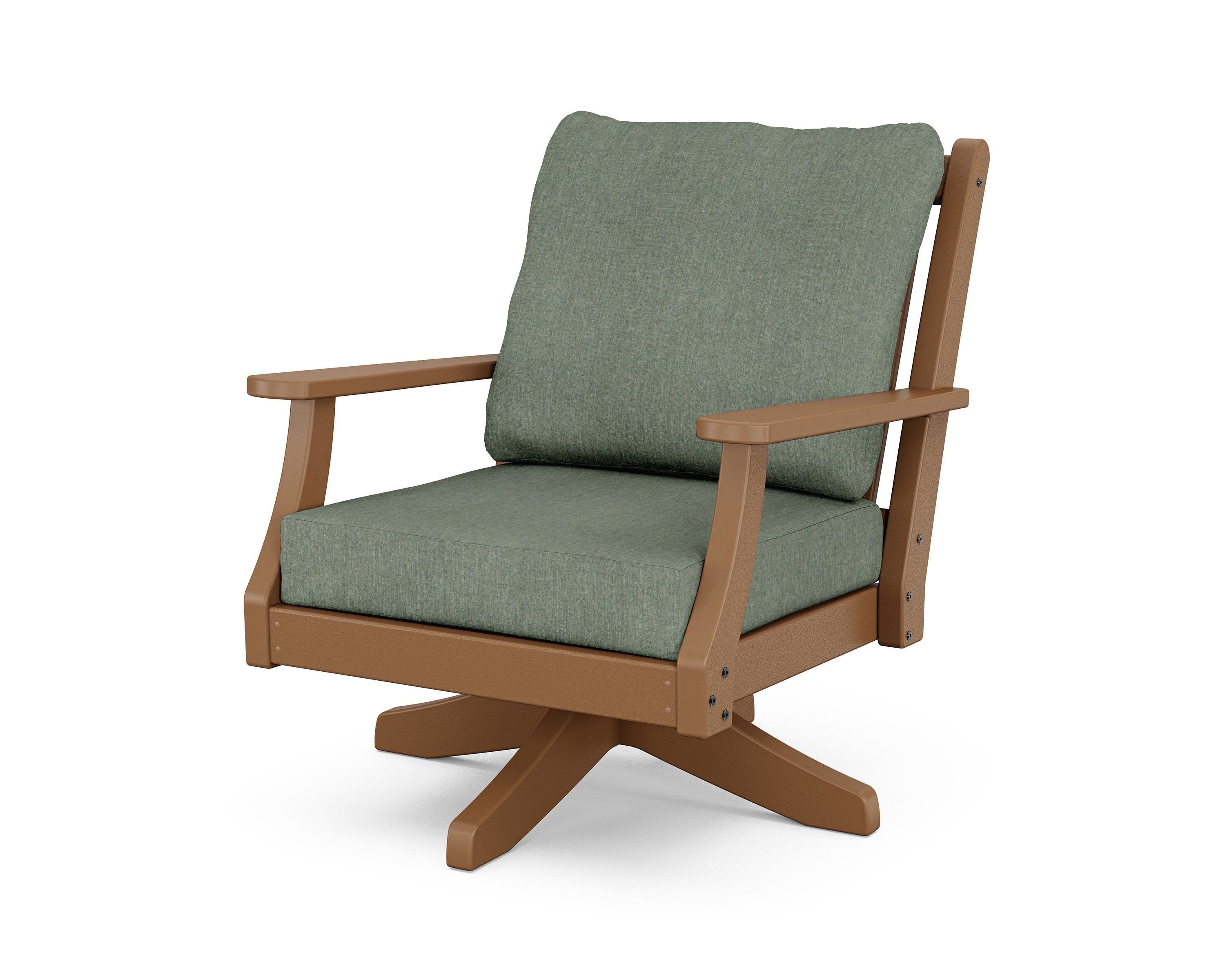 Wovendale Deep Seating Swivel Chair in Teak / Cast Sage