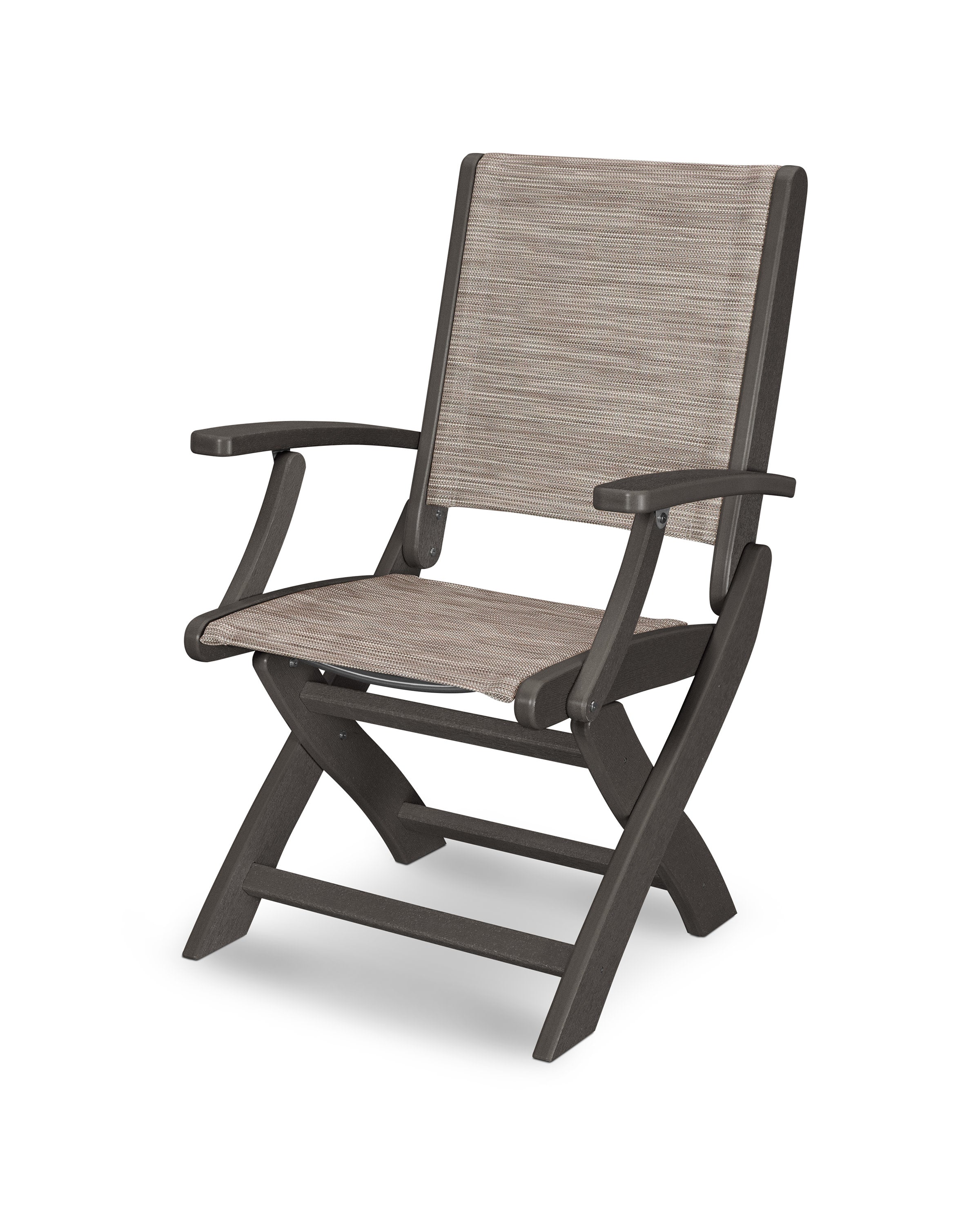 Coastal Folding Chair in Vintage Coffee / Onyx Sling