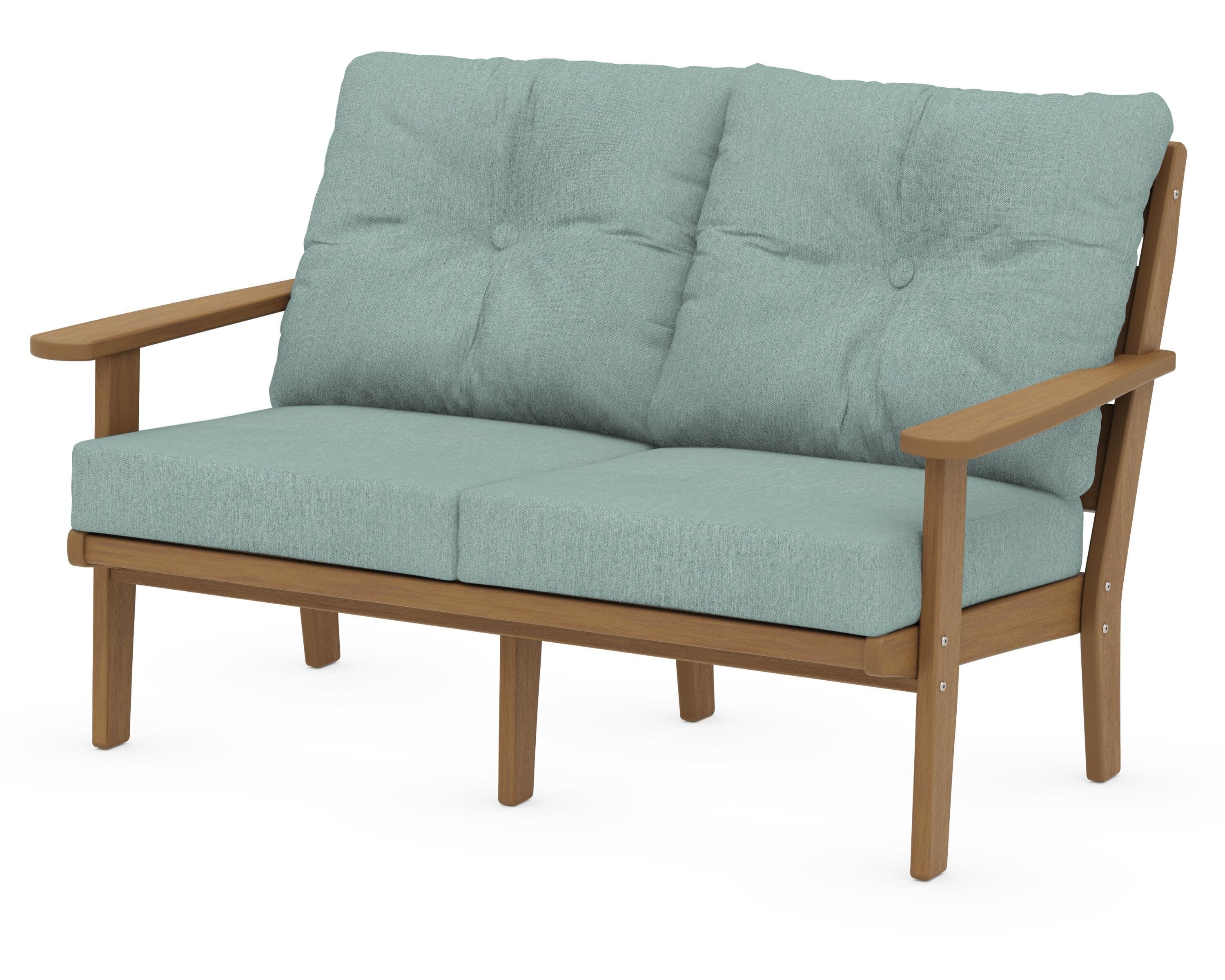Lakeside Deep Seating Loveseat in Natural / Glacier Spa