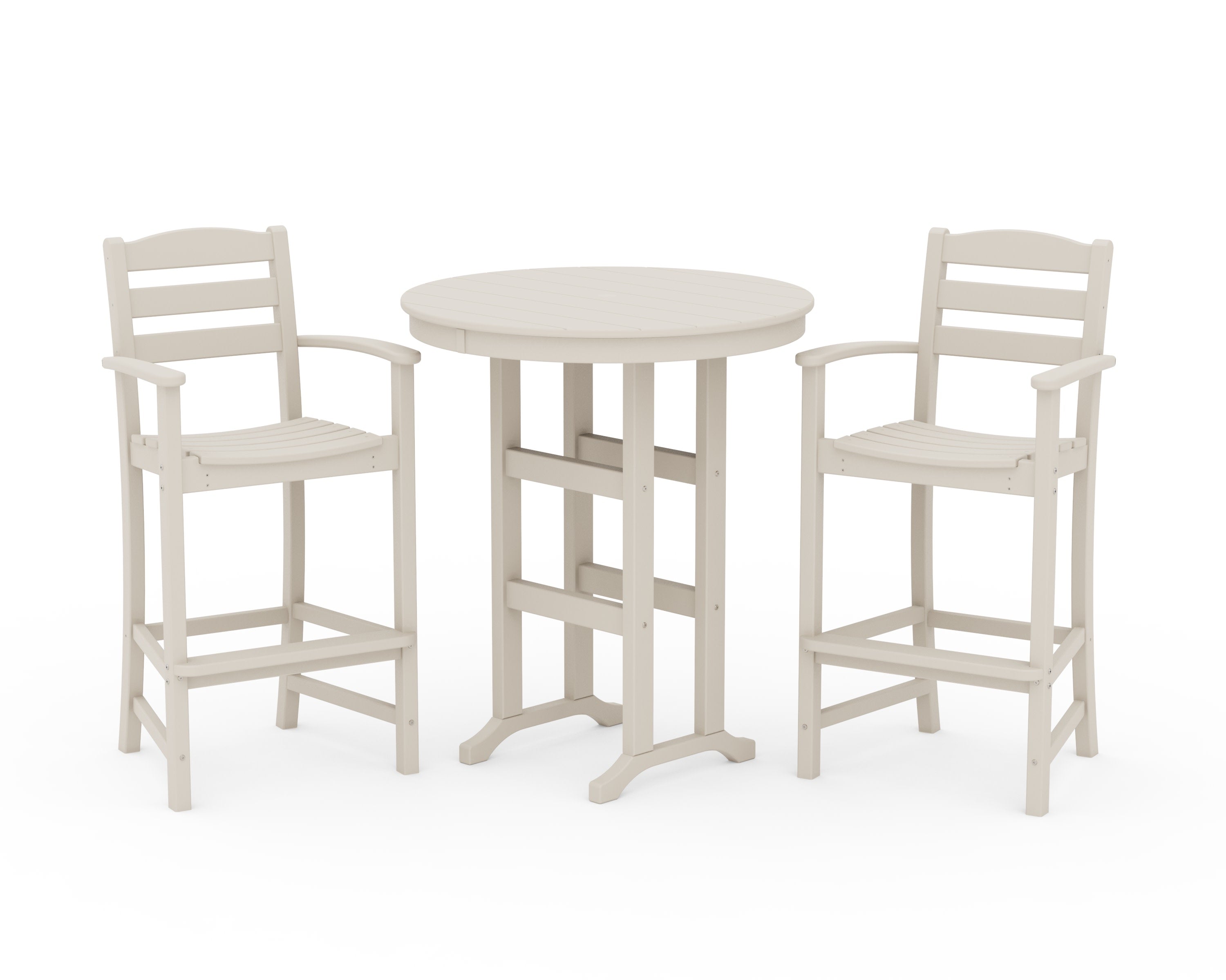 La Casa Caf 3-Piece Round Farmhouse Bar Set in Sand