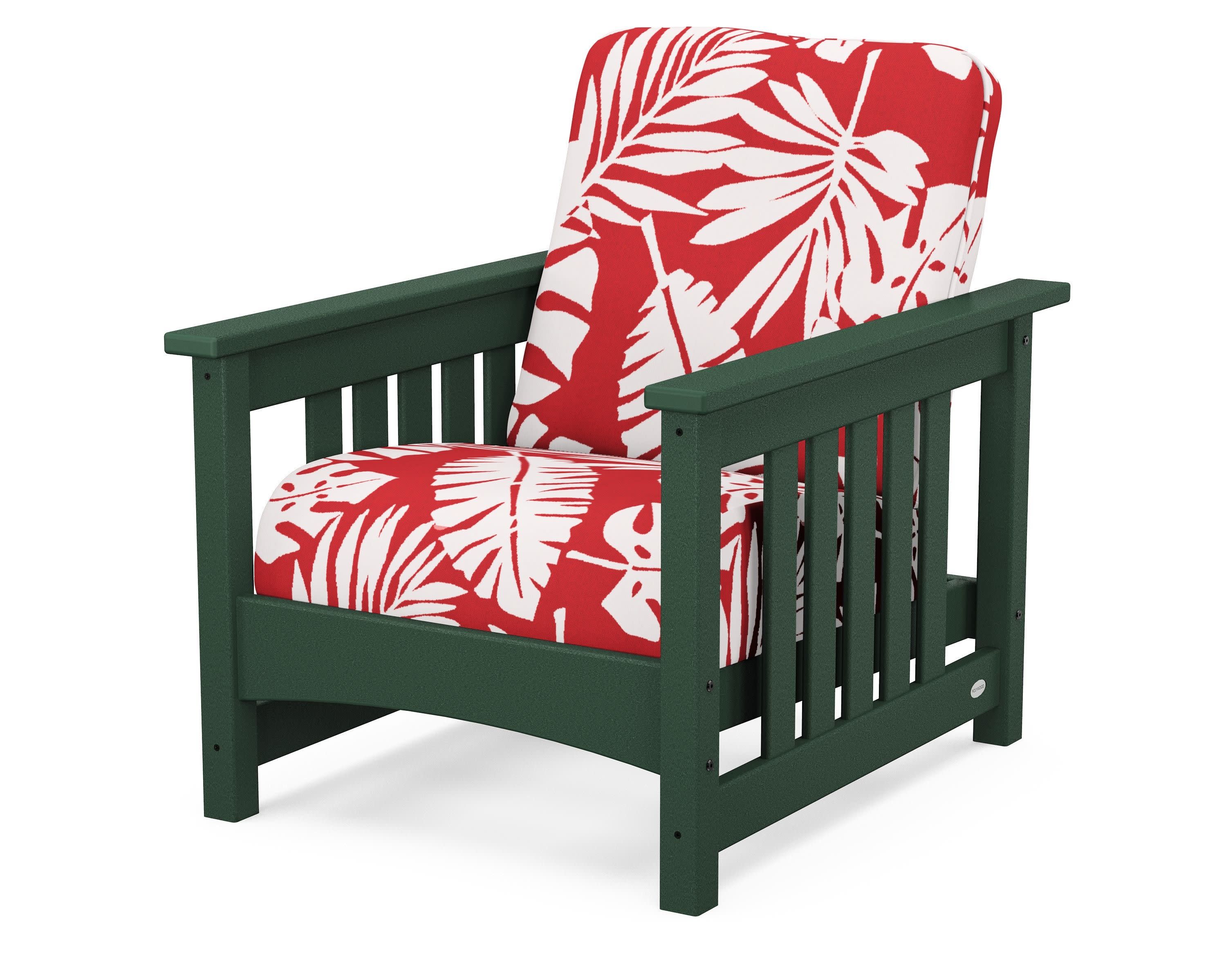 Club Mission Chair in Green / Leaf Crimson
