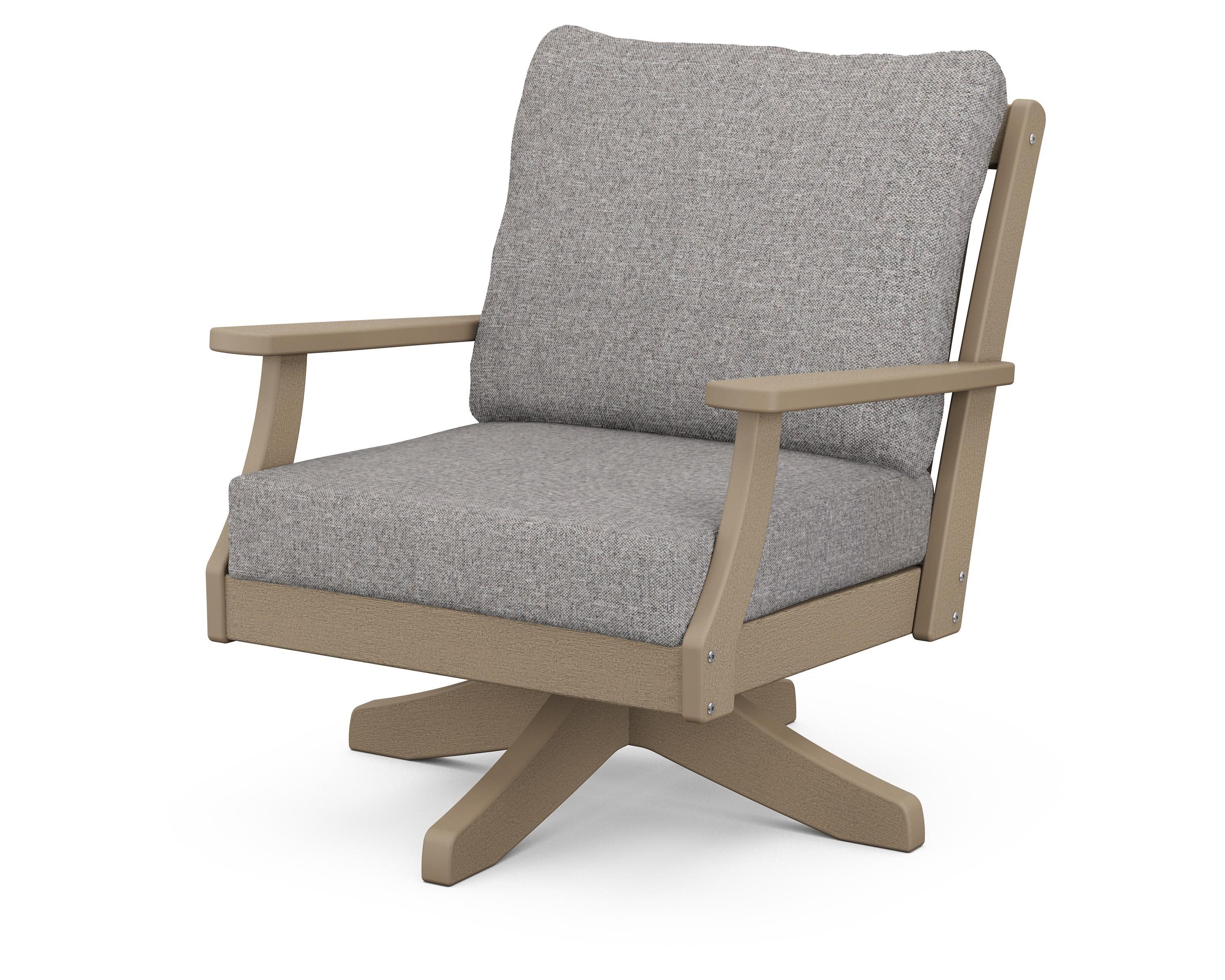 Braxton Deep Seating Swivel Chair in Vintage Sahara / Grey Mist