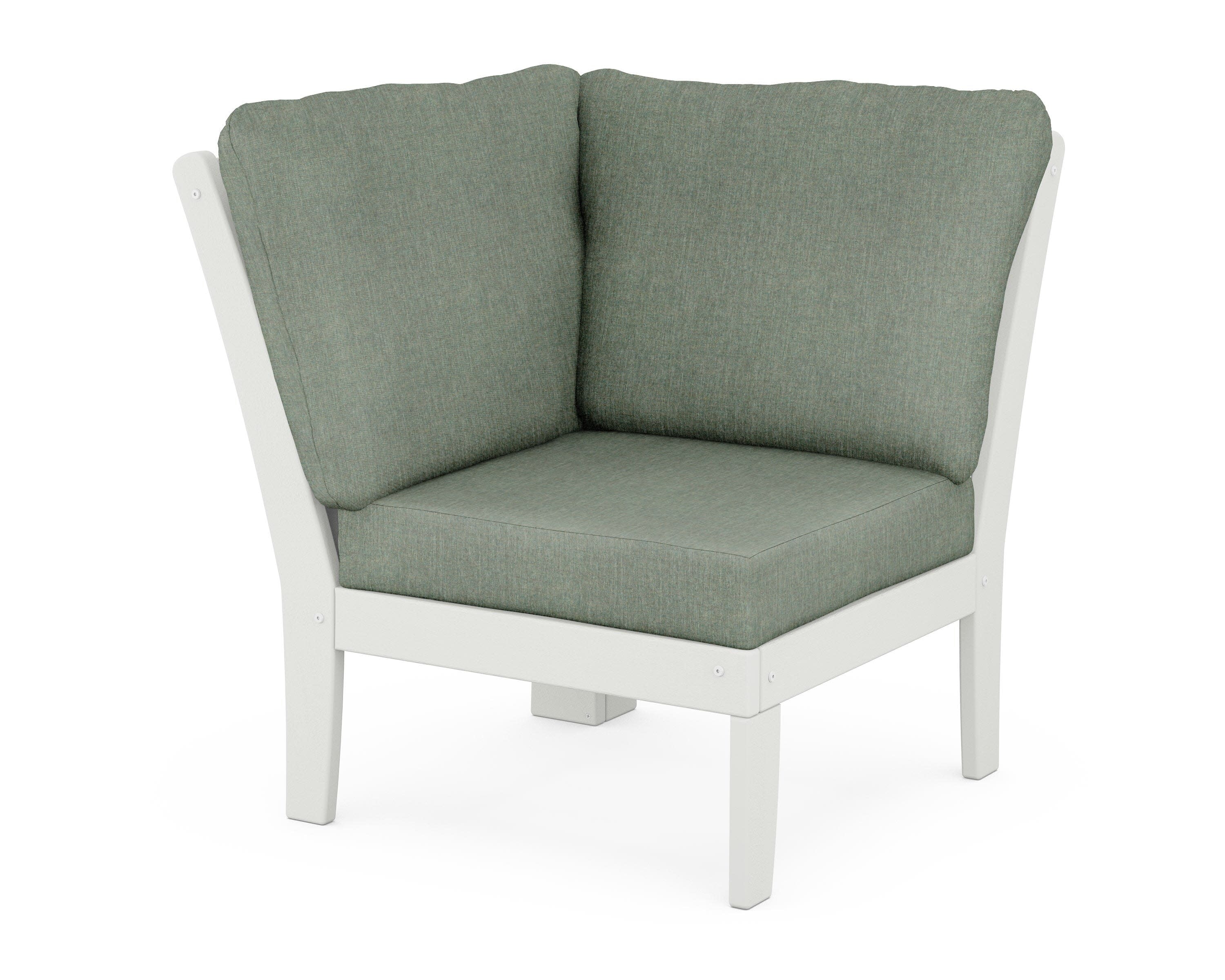Braxton Modular Corner Chair in Vintage White / Cast Sage