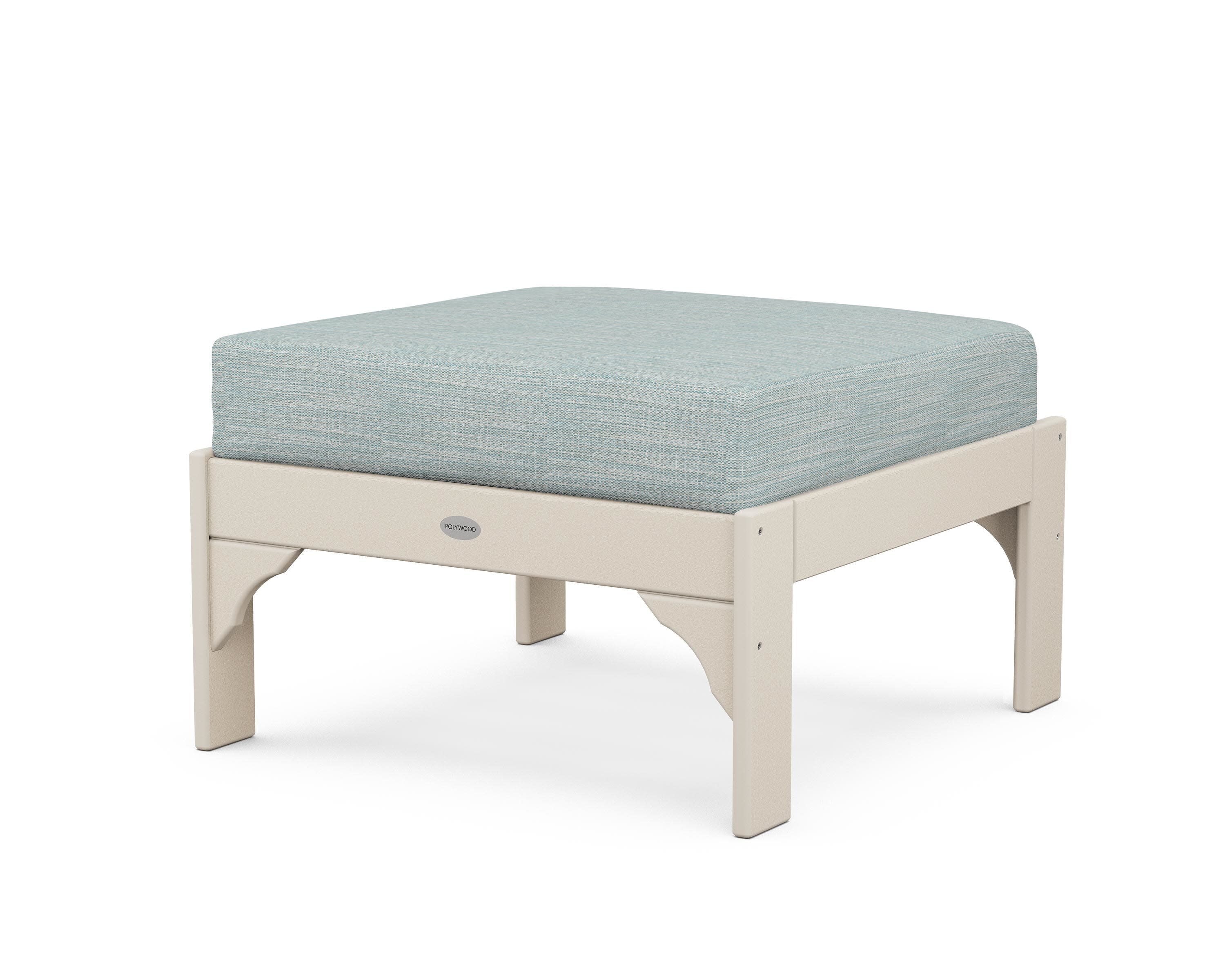 Vineyard Deep Seating Ottoman in Sand / Soothe Mist