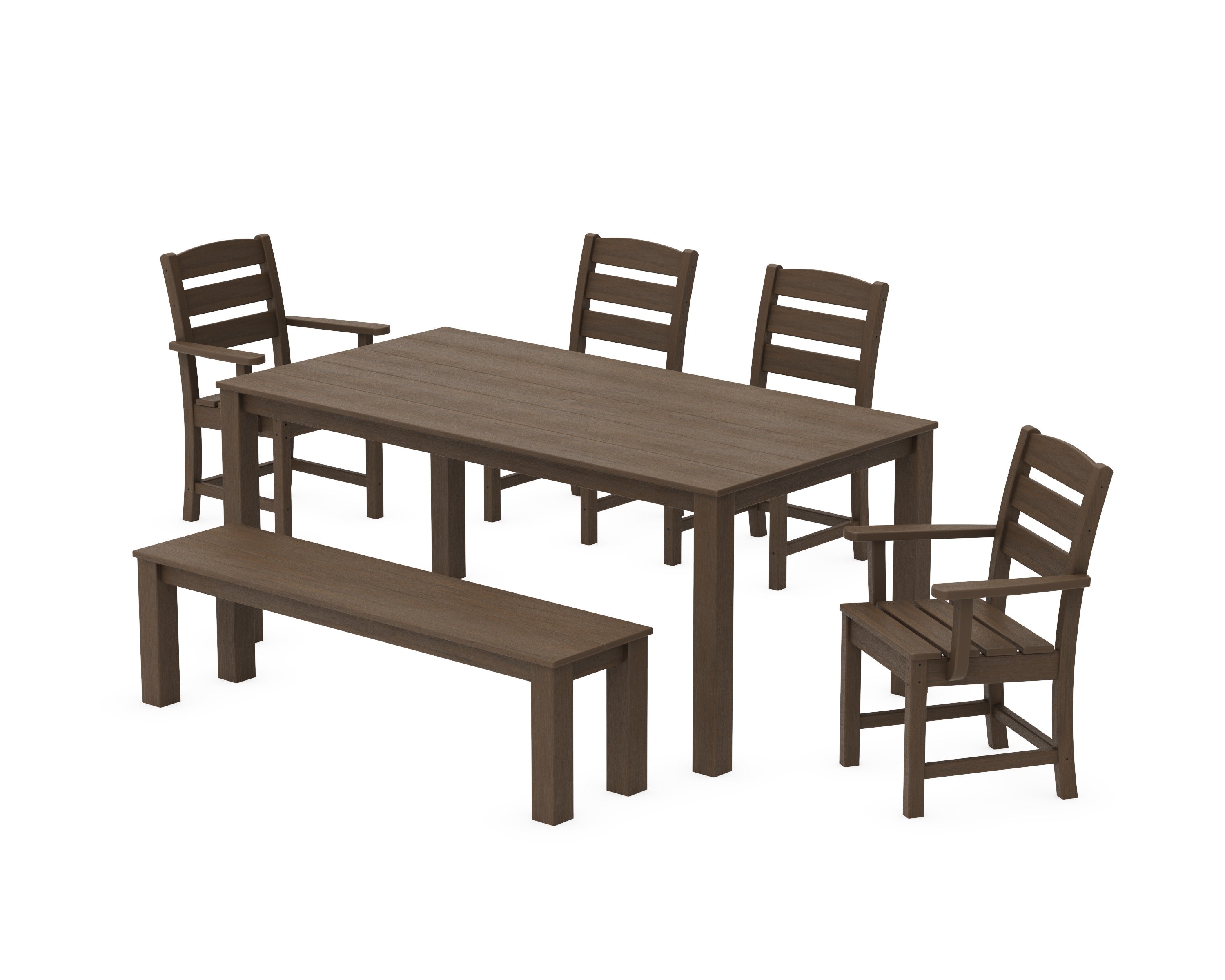 Lakeside 6-Piece Parsons Dining Set with Bench in Kona