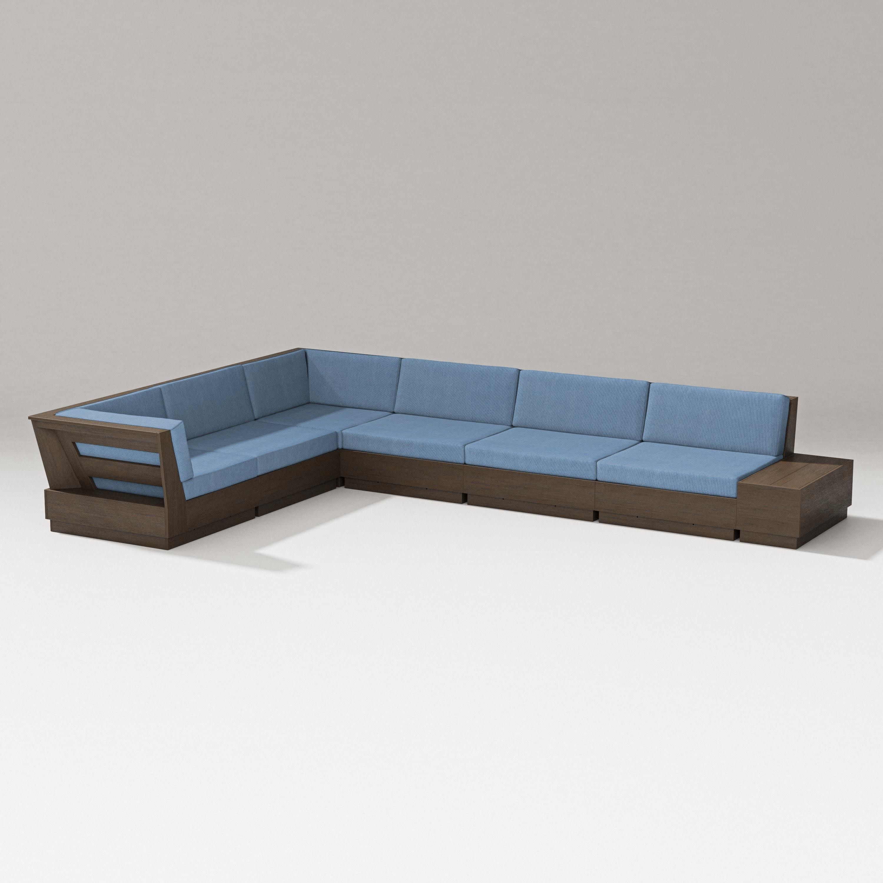 Elevate 7-Piece Corner Sectional in Kona / Sky Blue
