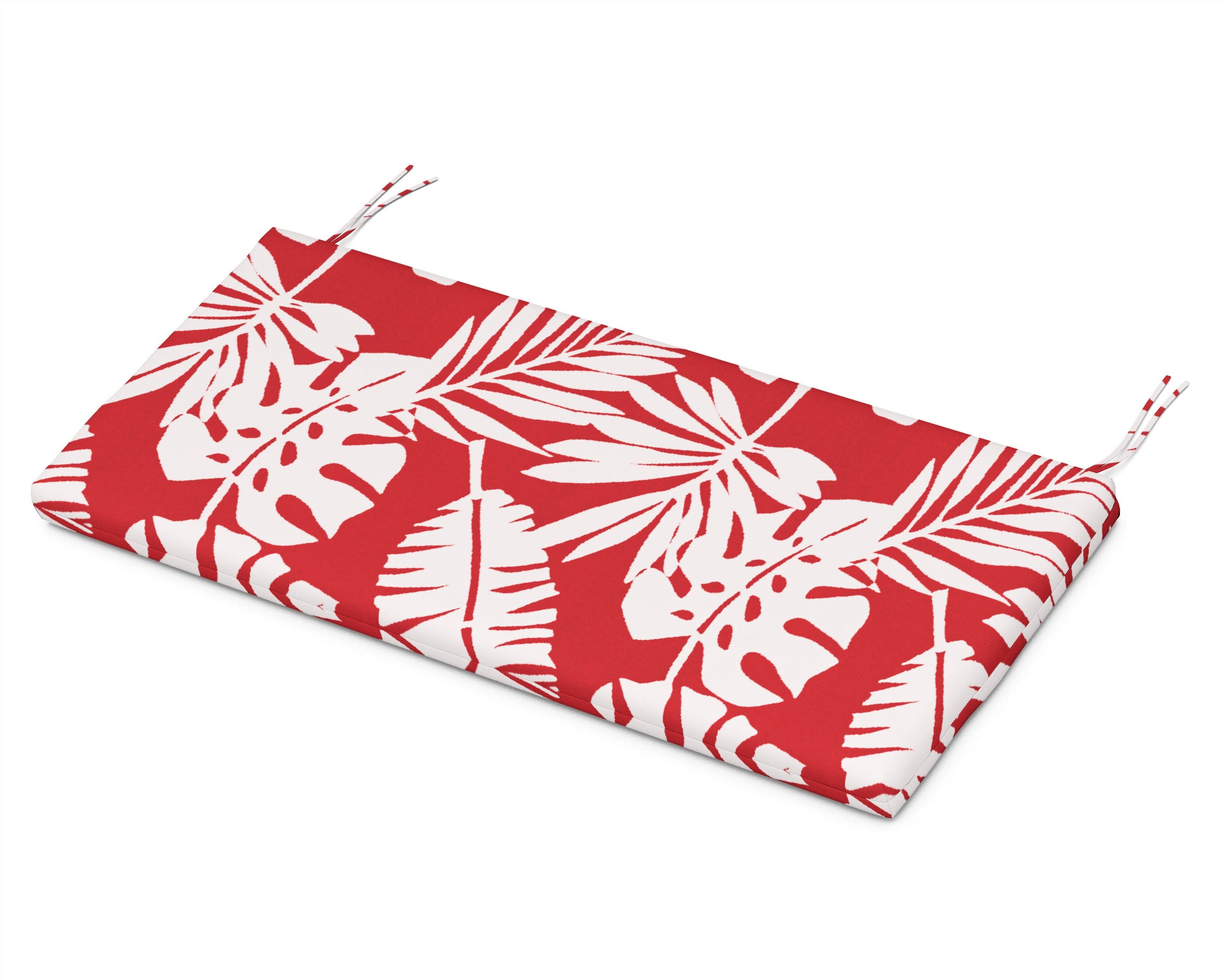 Bench Seat Cushion - 17.25"D x 43.5"W x 2.5"H in Leaf Crimson