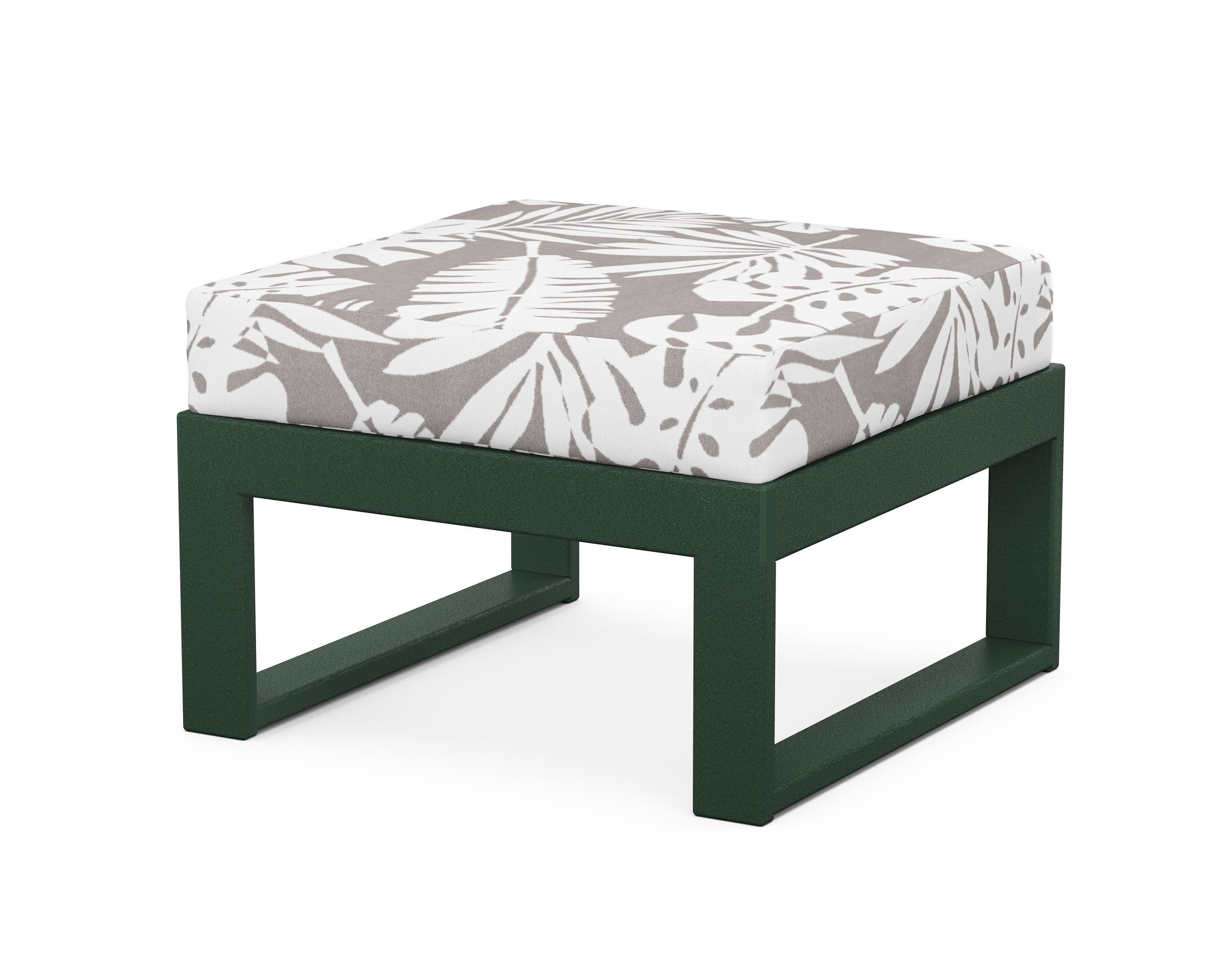 Modular Ottoman - Modern in Green / Leaf Grey Mist