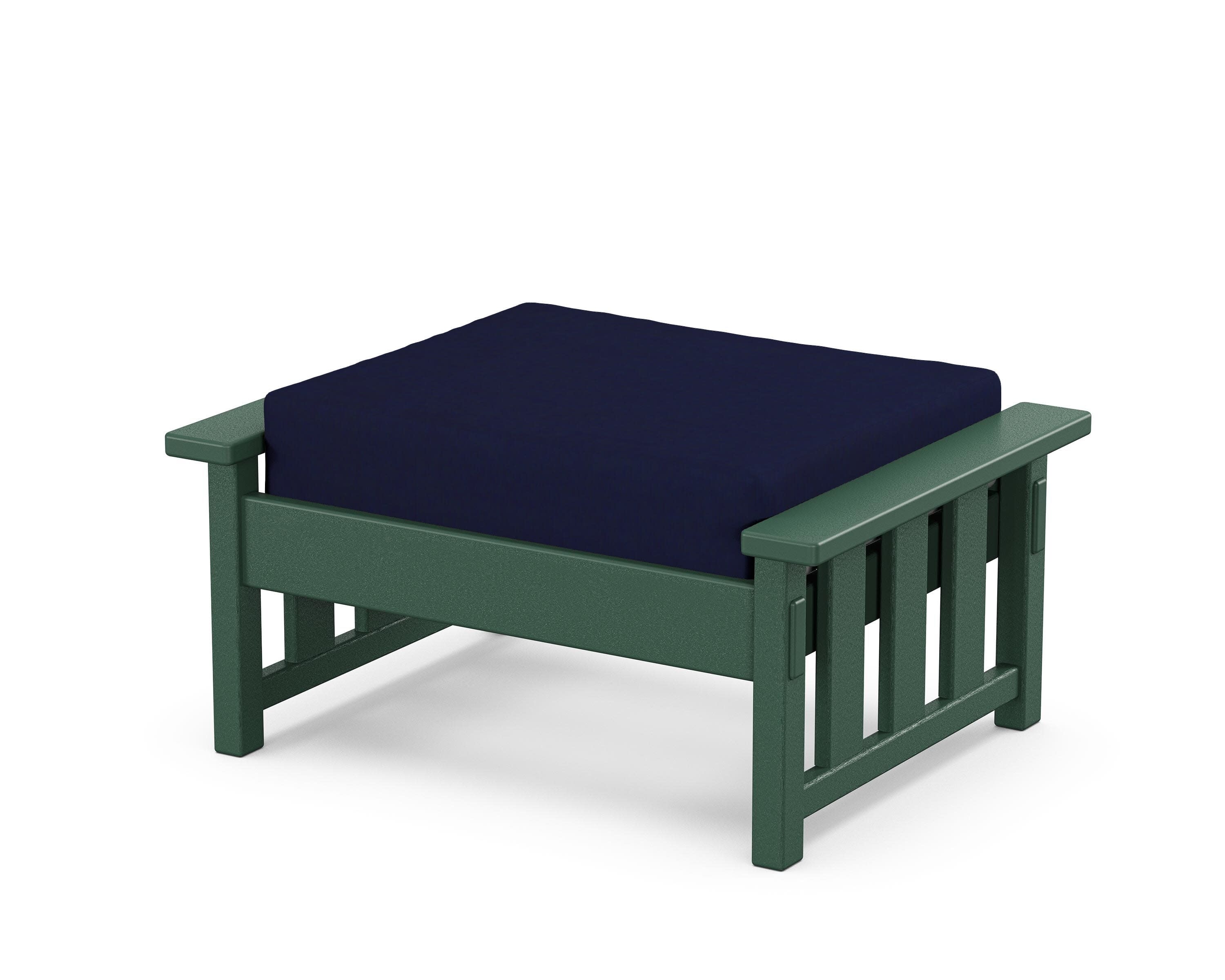 Acadia Deep Seating Ottoman in Green / Navy