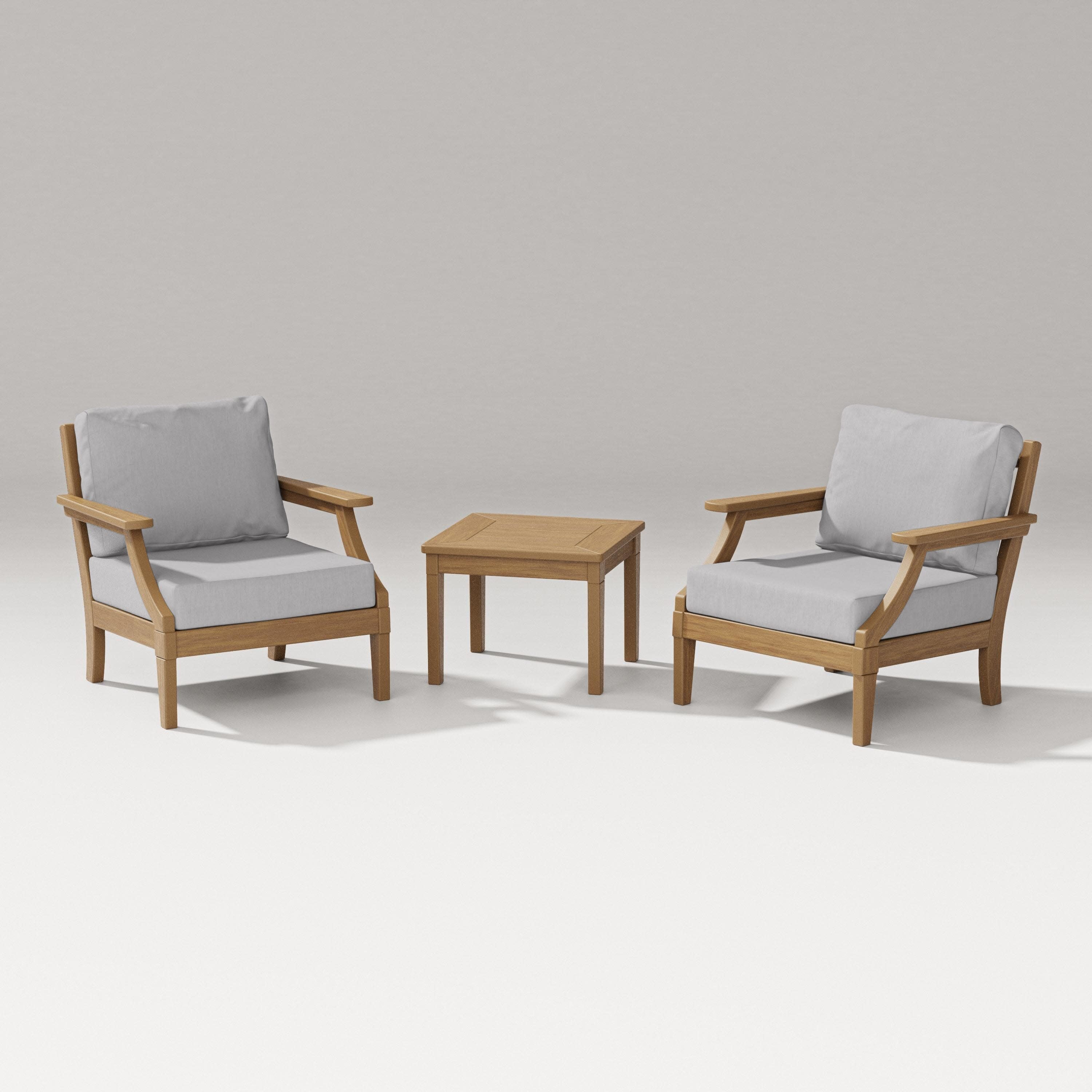 Estate 3-Piece Lounge Chair Set in Natural / Granite