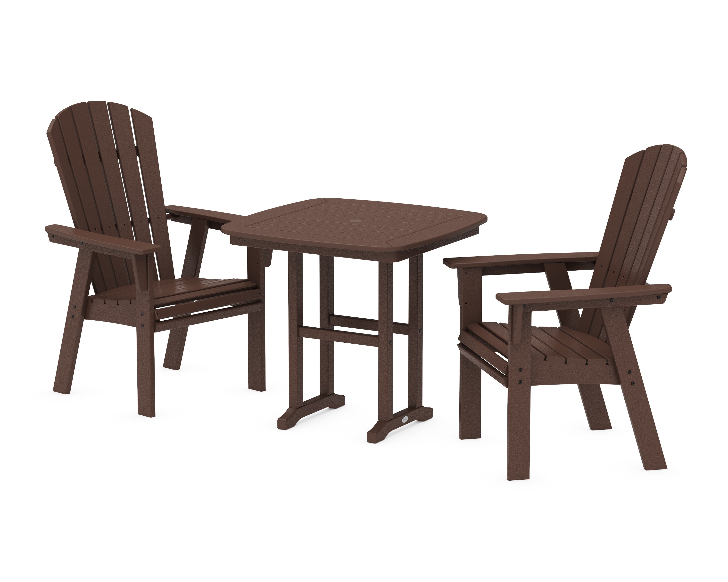 Nautical Adirondack 3-Piece Dining Set in Mahogany