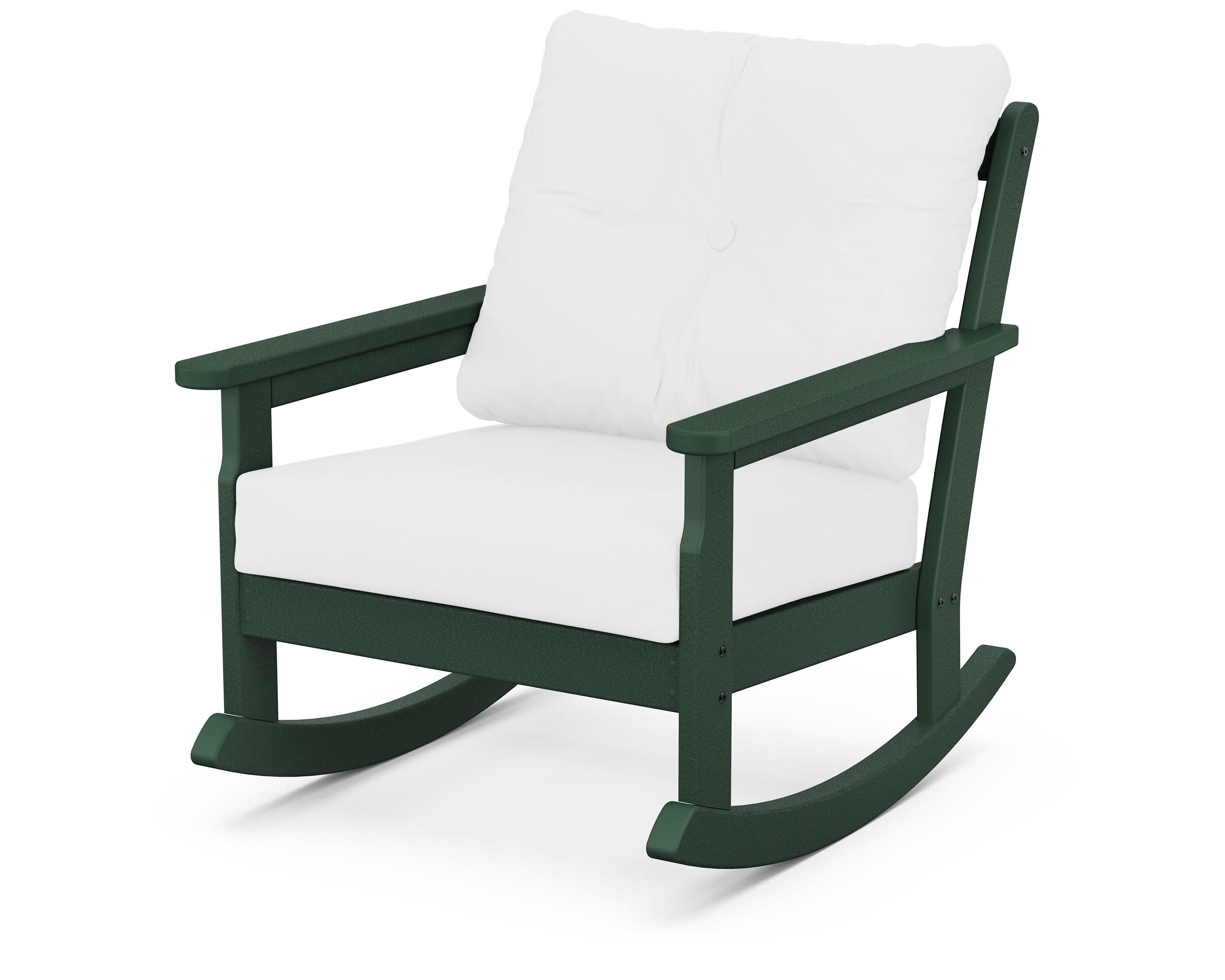 Vineyard Deep Seating Rocking Chair in Green / Natural