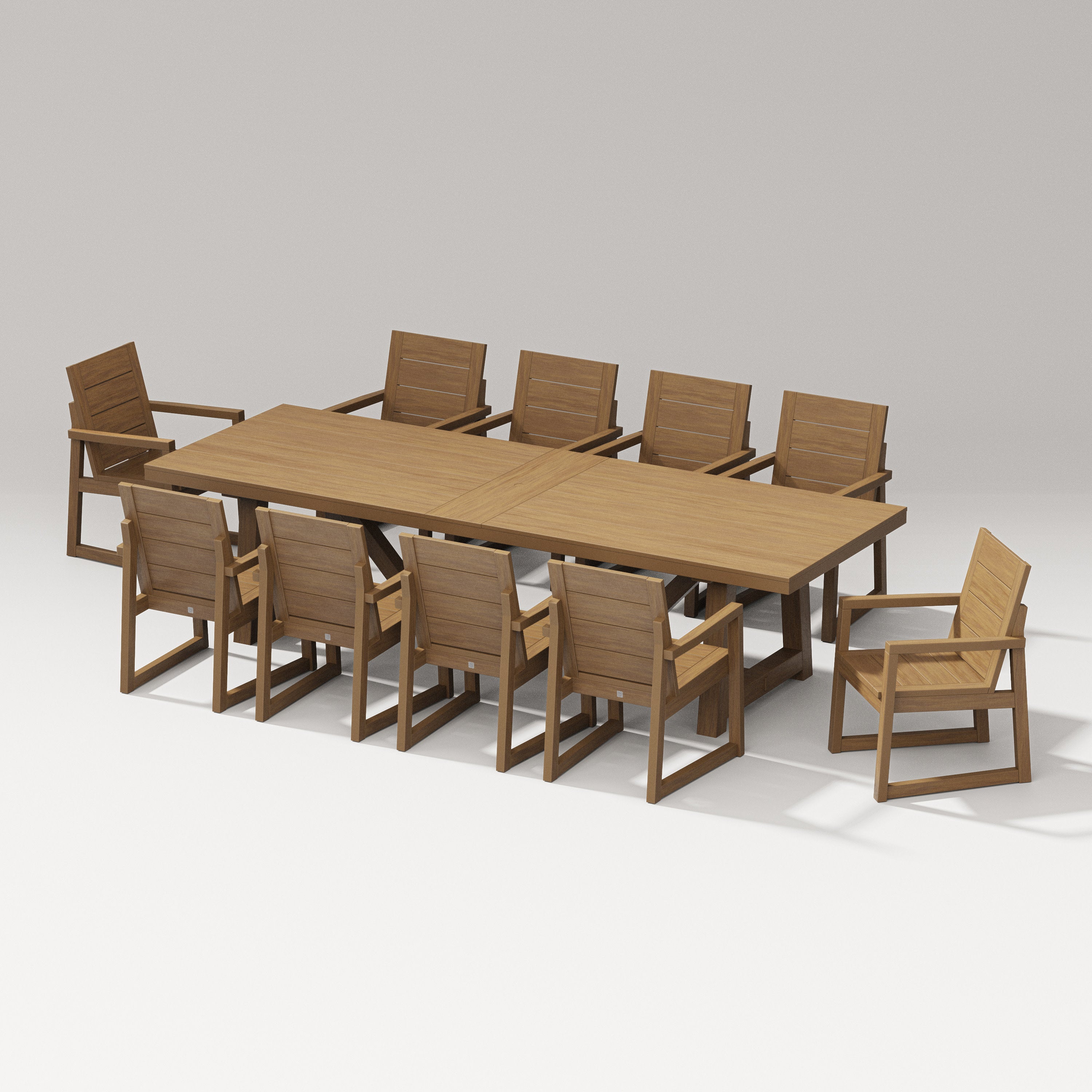 Elevate 11-Piece A-Frame Table Dining Set in Natural