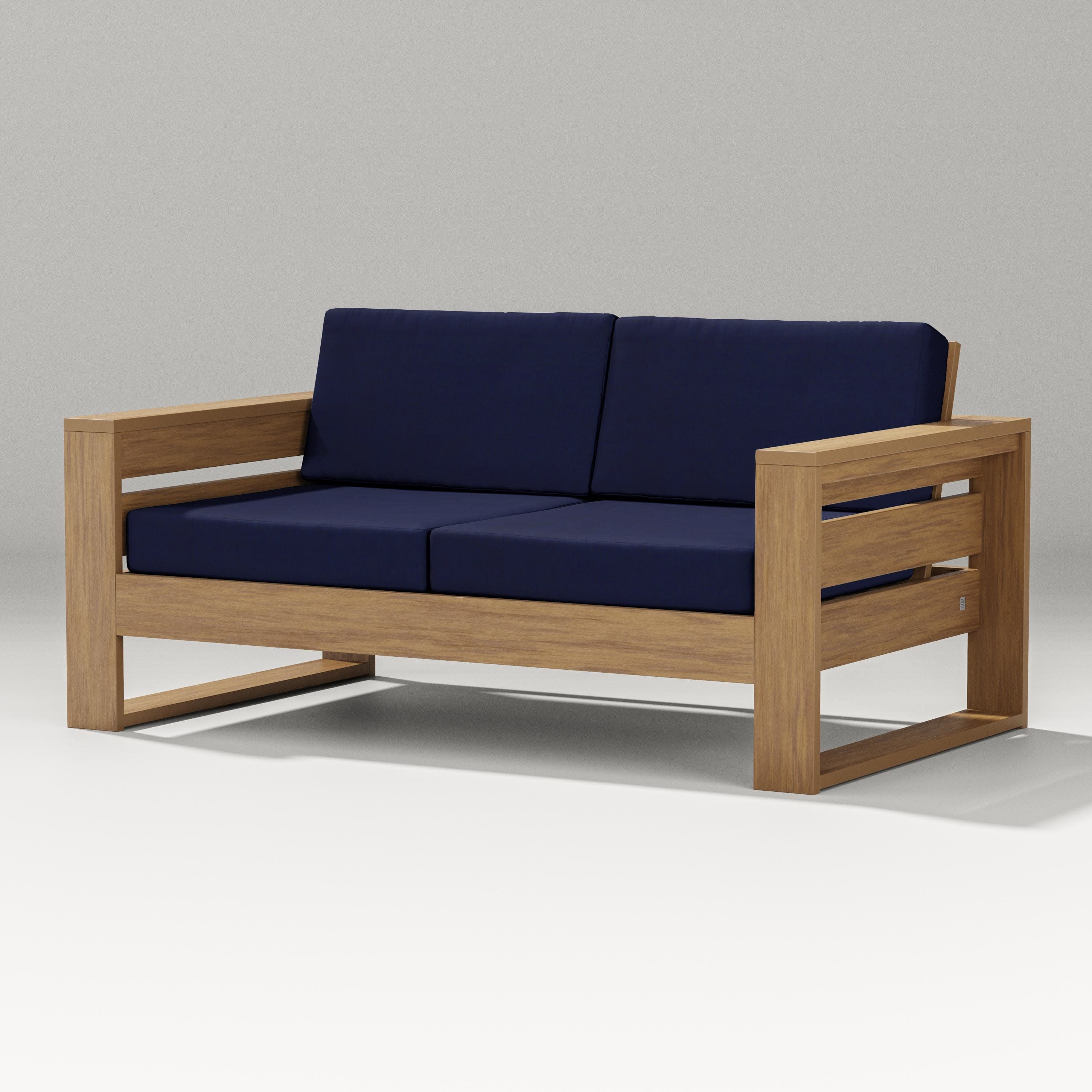 Latitude Loveseat in Natural / Navy