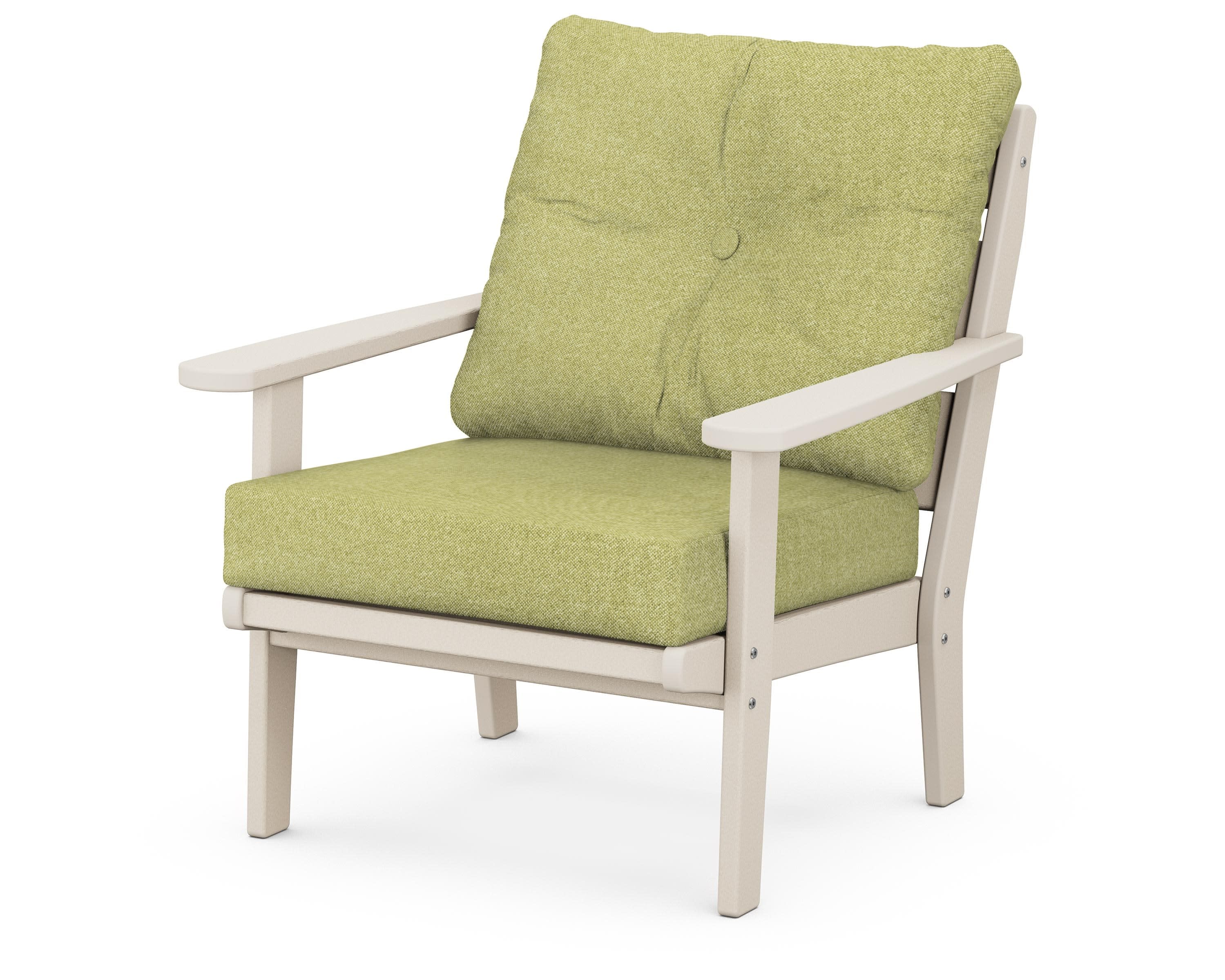 Lakeside Deep Seating Chair in Sand / Chartreuse Boucle