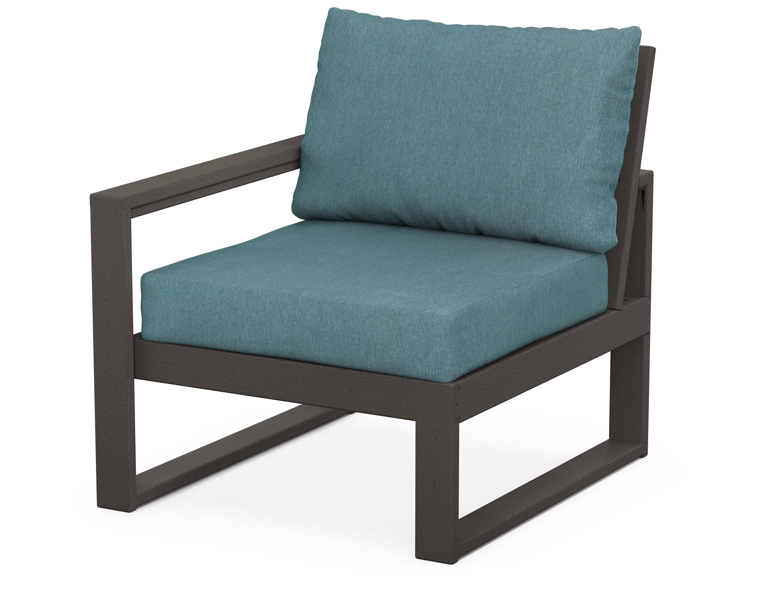 EDGE Modular Left Arm Chair in Vintage Coffee / Ocean Teal