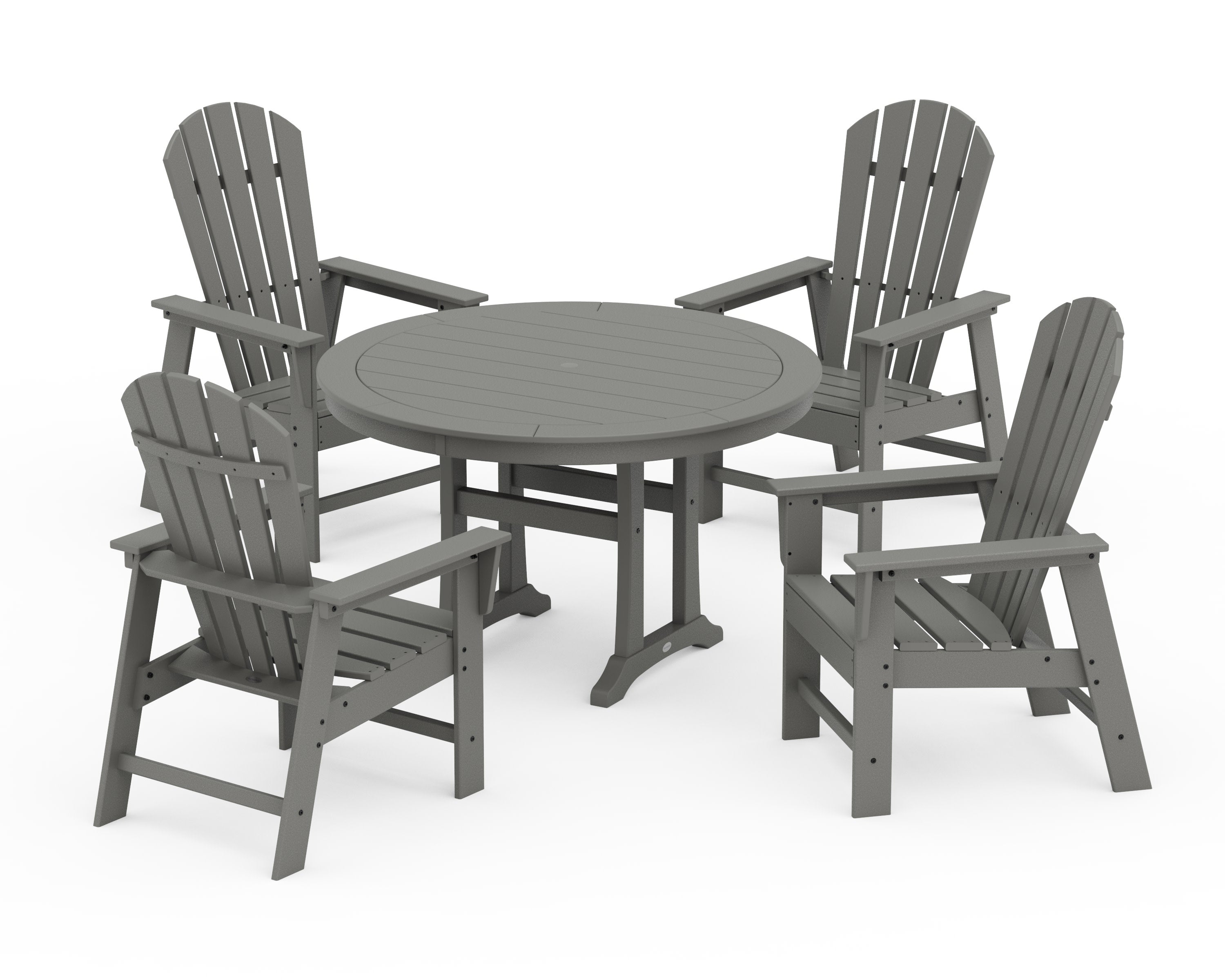 South Beach 5-Piece Round Dining Set with Trestle Legs