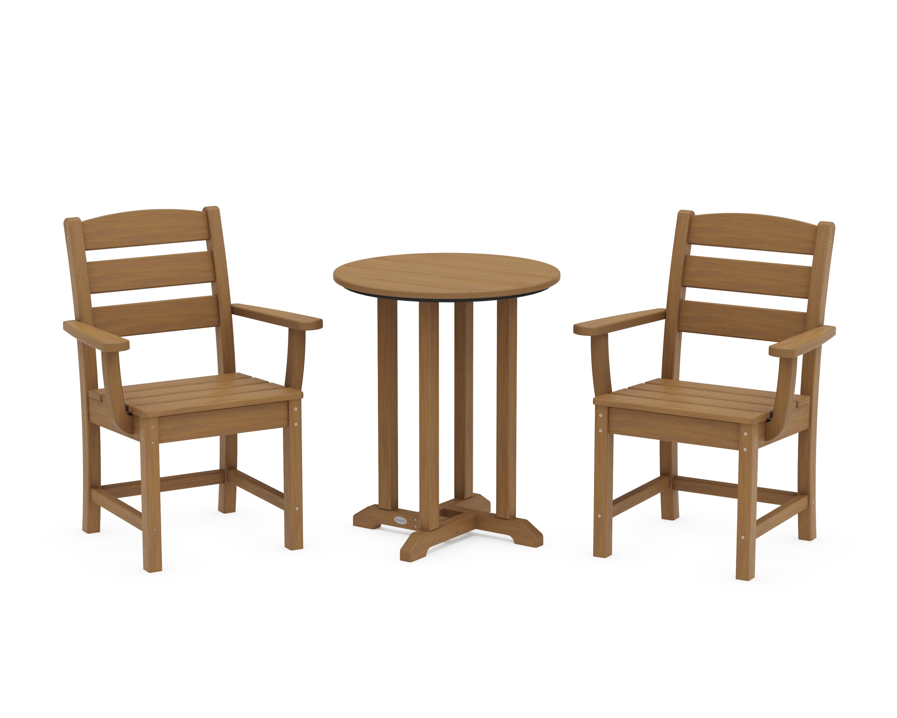 Lakeside 3-Piece Round Bistro Dining Set in Natural
