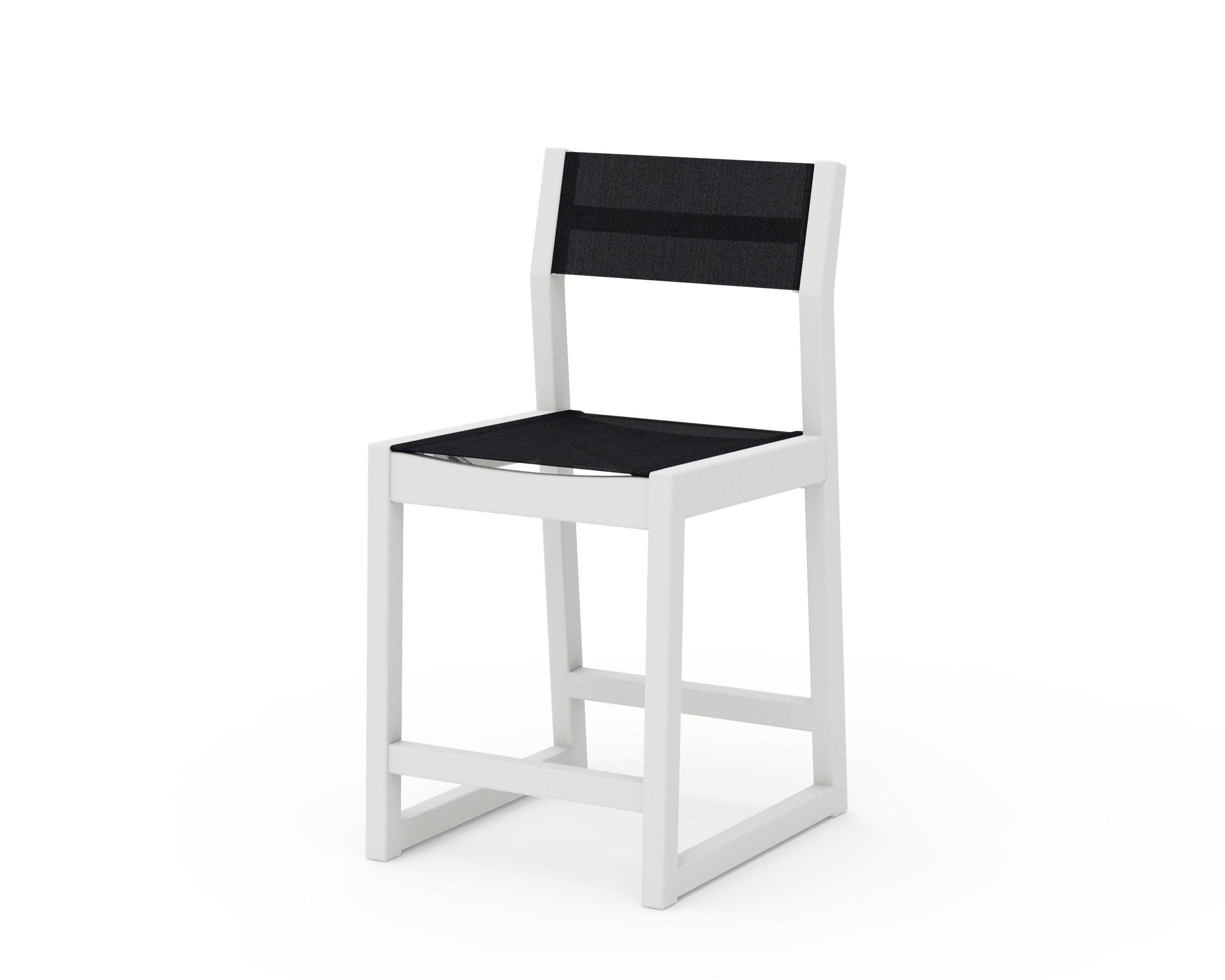 EDGE Sling Counter Side Chair in Vintage White / Black Sling