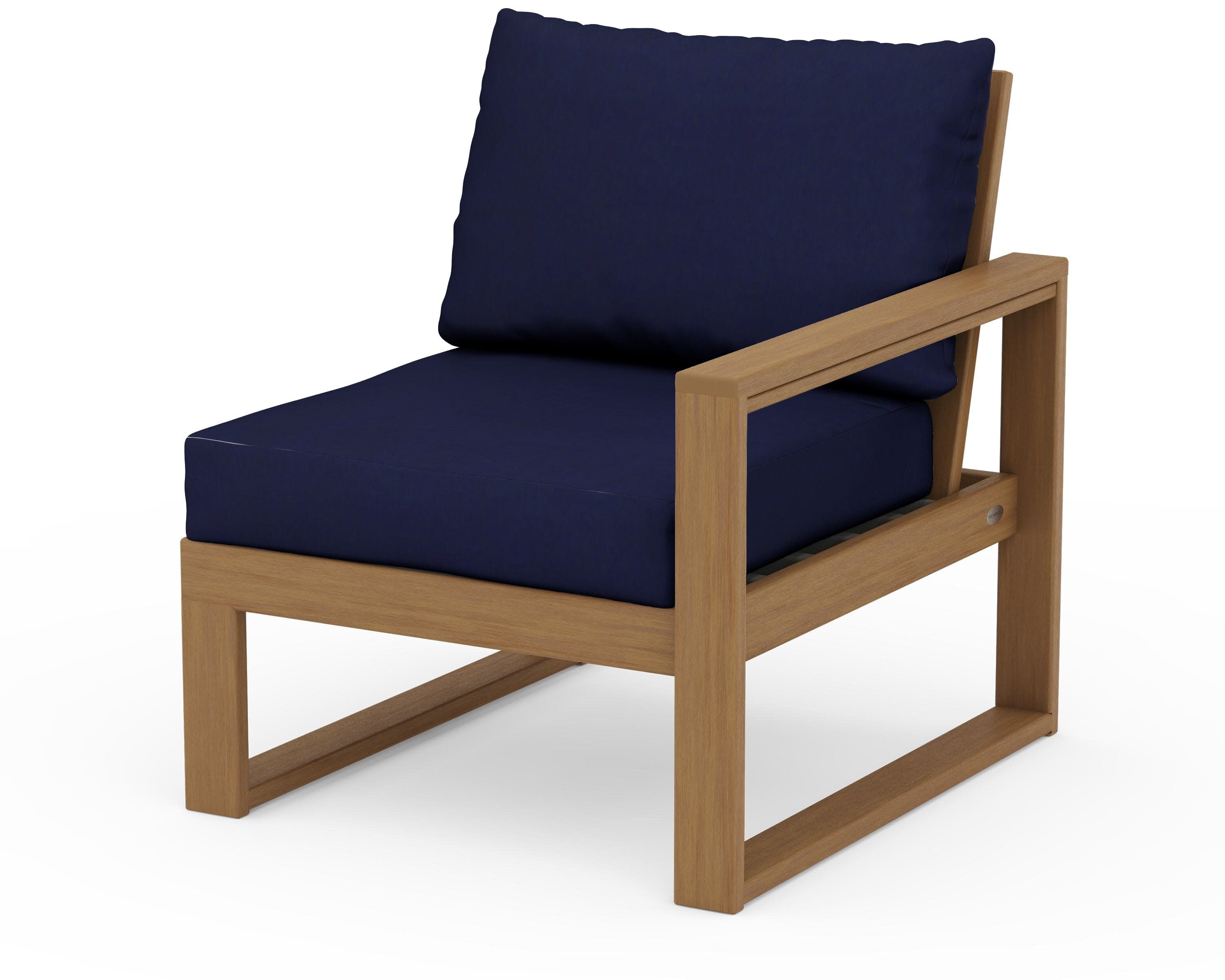 EDGE Modular Right Arm Chair in Natural / Navy