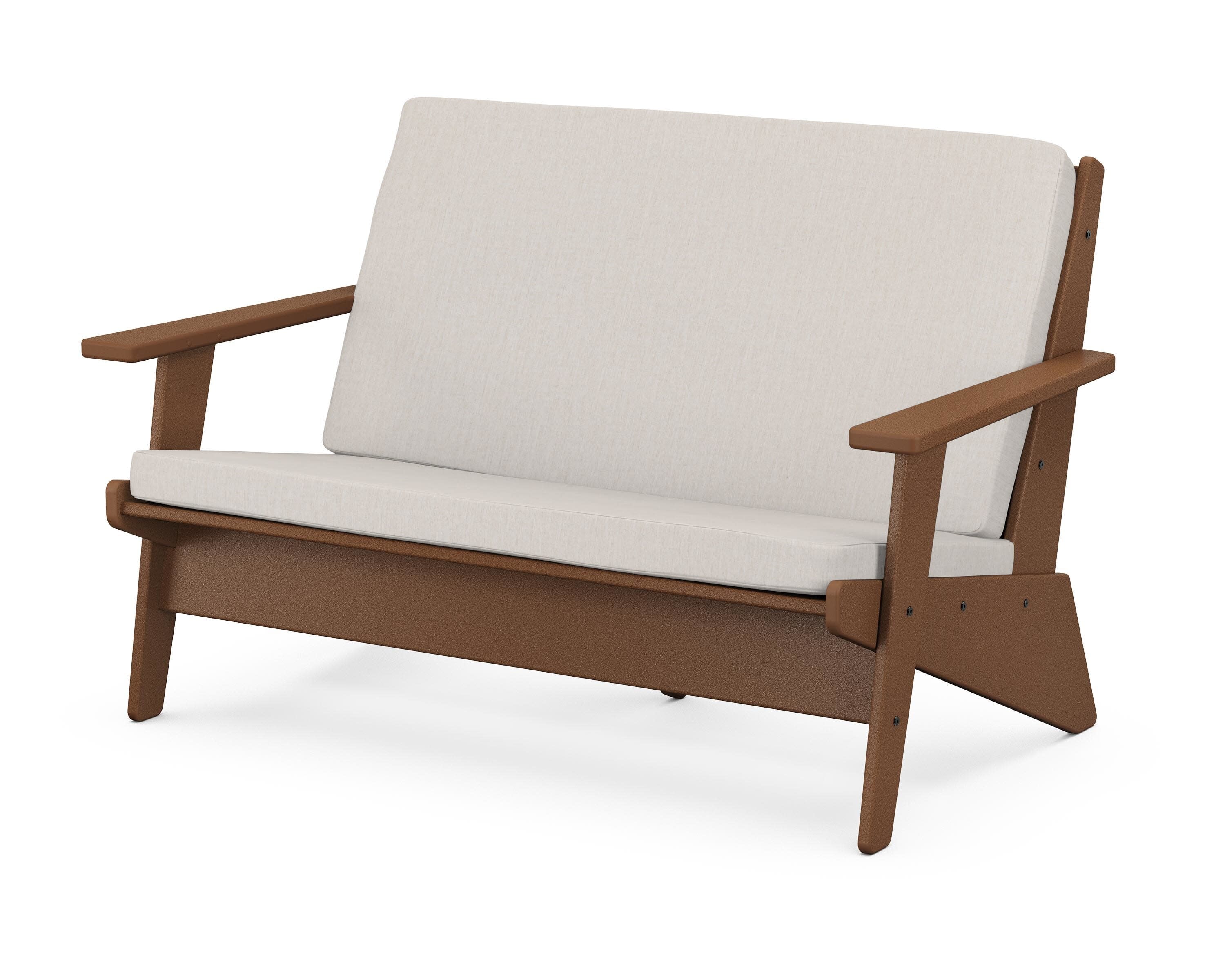 Riviera Modern Lounge Loveseat in Teak / Cast Ash