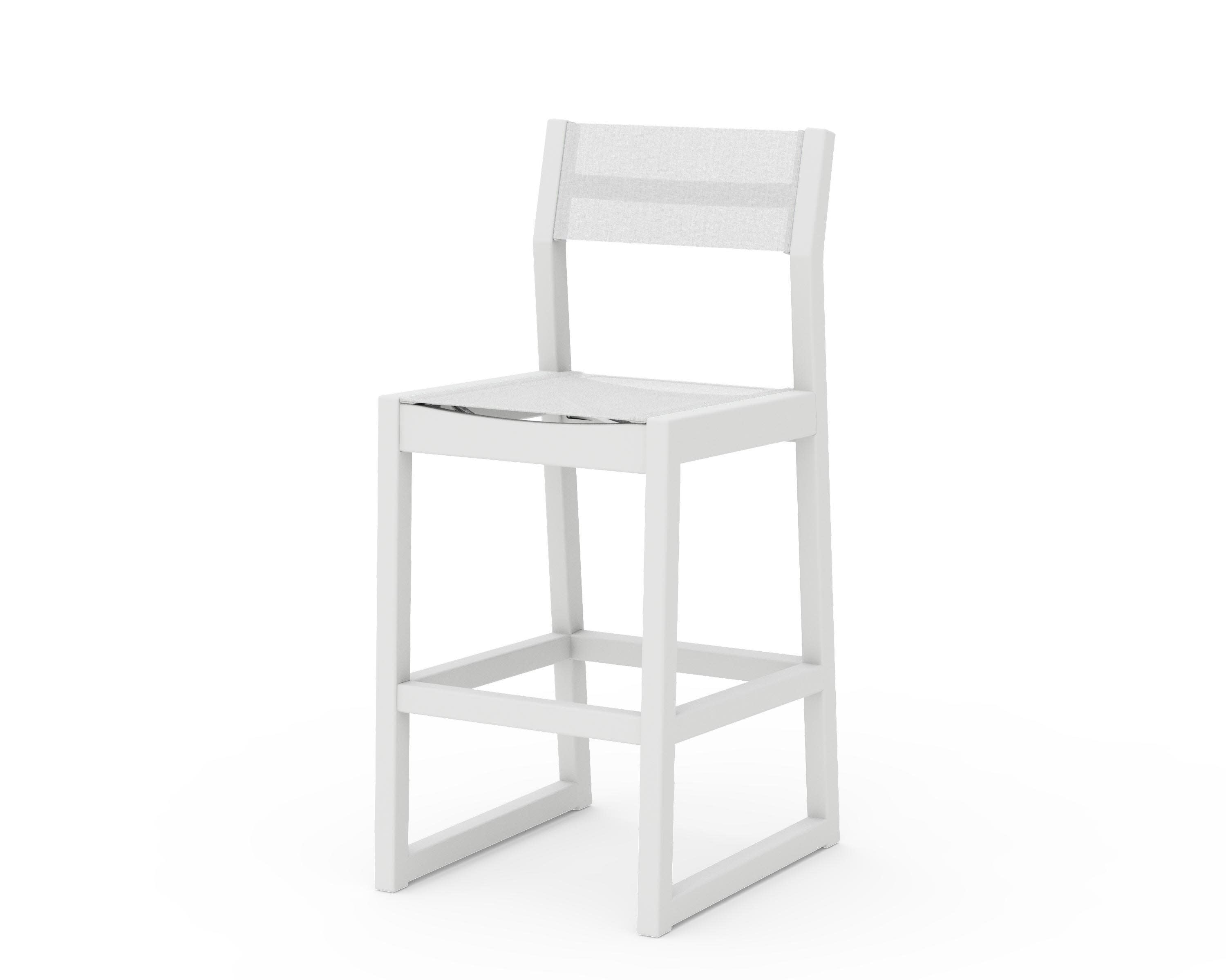 EDGE Sling Bar Side Chair in White / White Sling