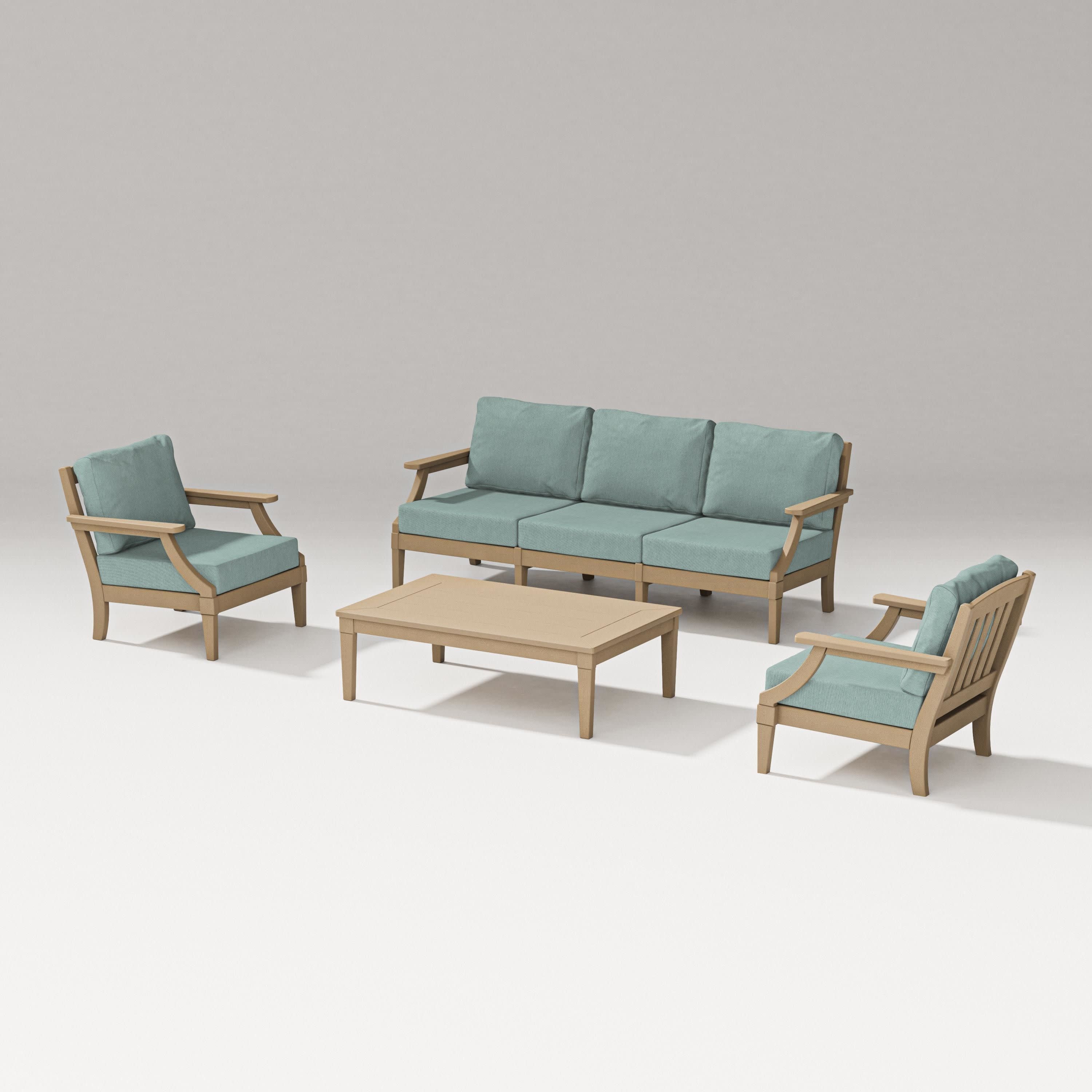 Estate 4-Piece Lounge Sofa Set in Vintage Sahara / Glacier Spa