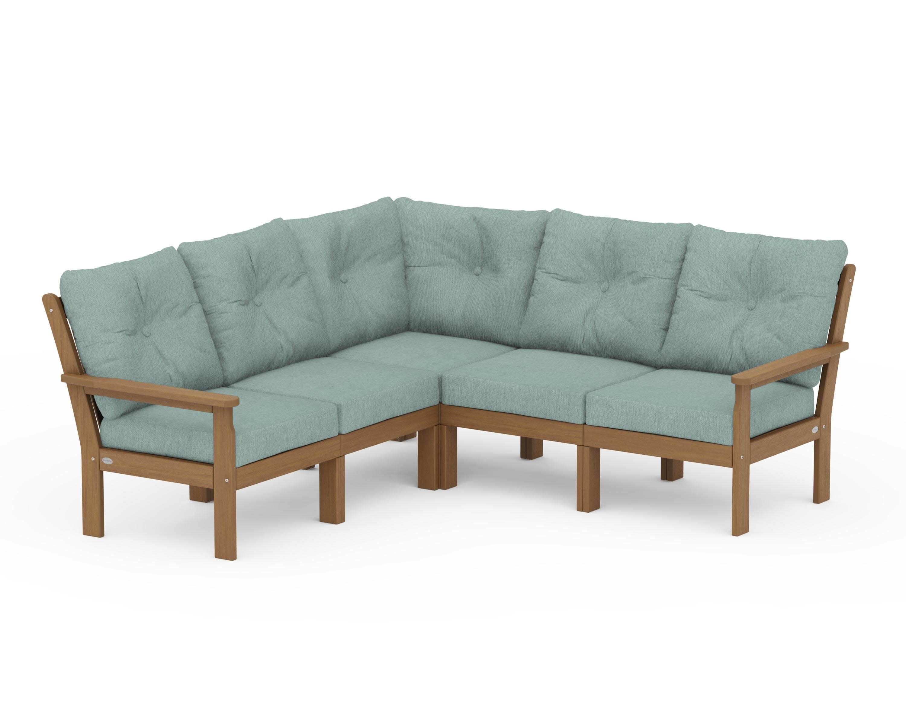 Vineyard 5-Piece Sectional in Natural / Glacier Spa