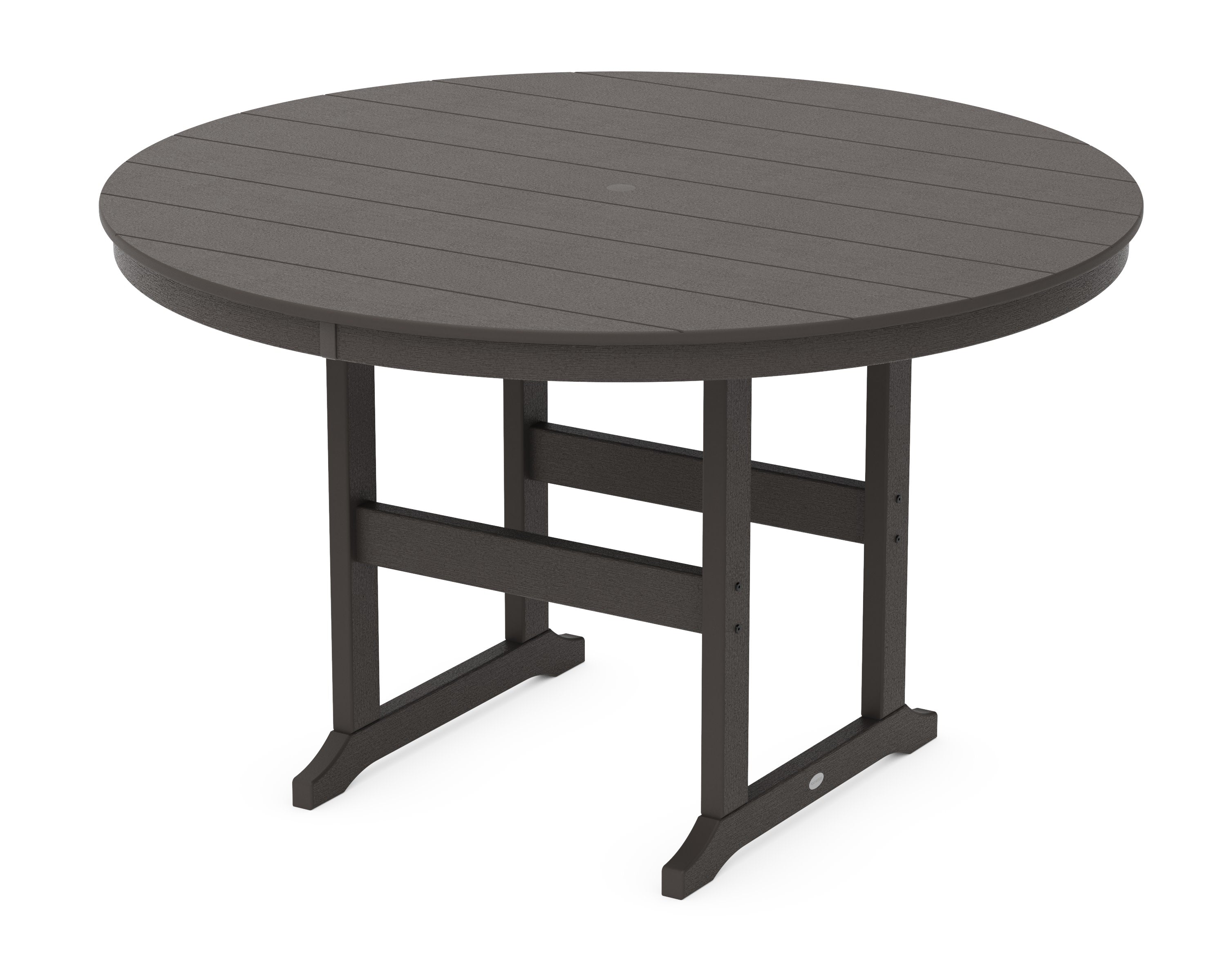 60" Round Farmhouse Counter Table in Vintage Coffee