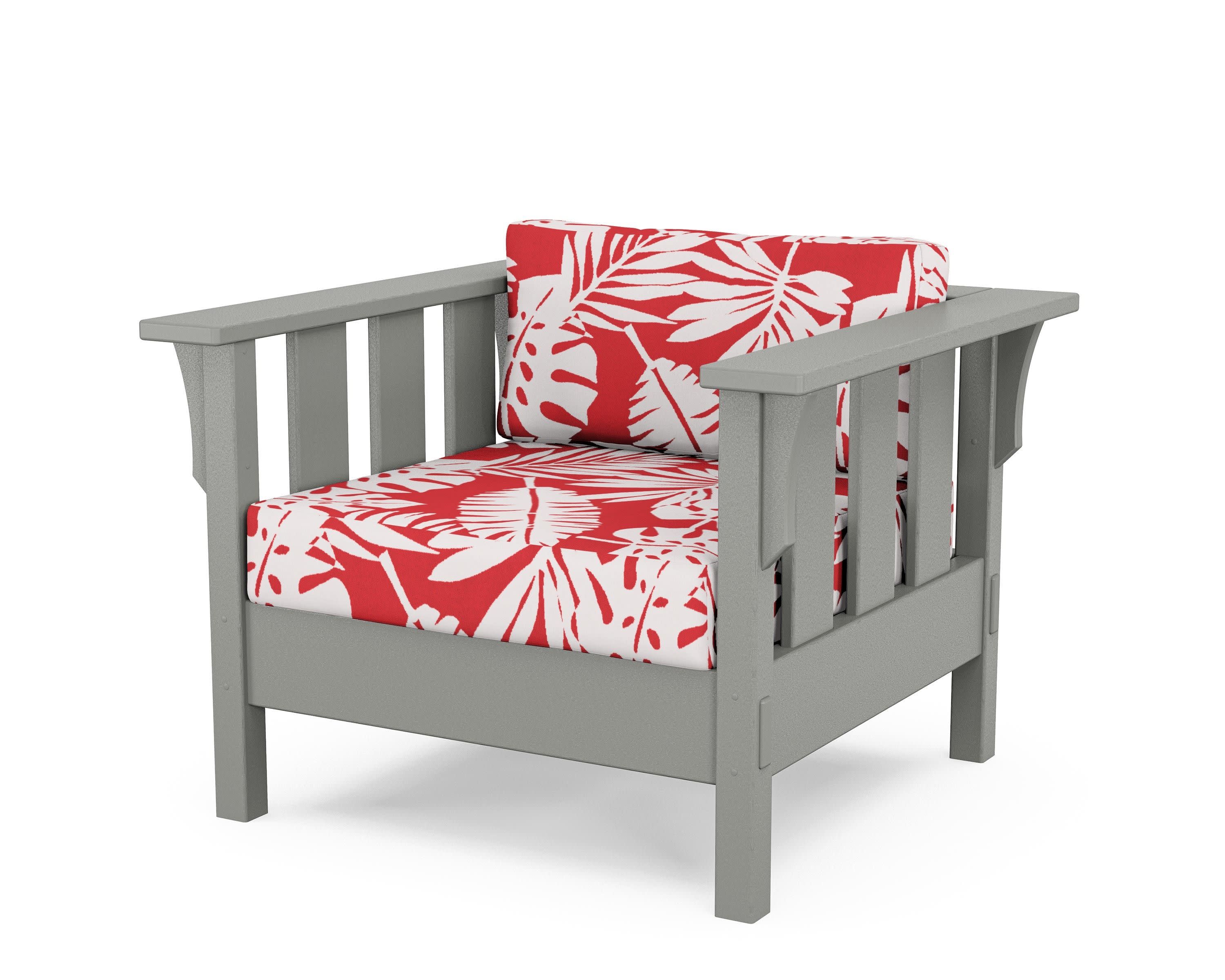 Acadia Deep Seating Chair in Slate Grey / Leaf Crimson