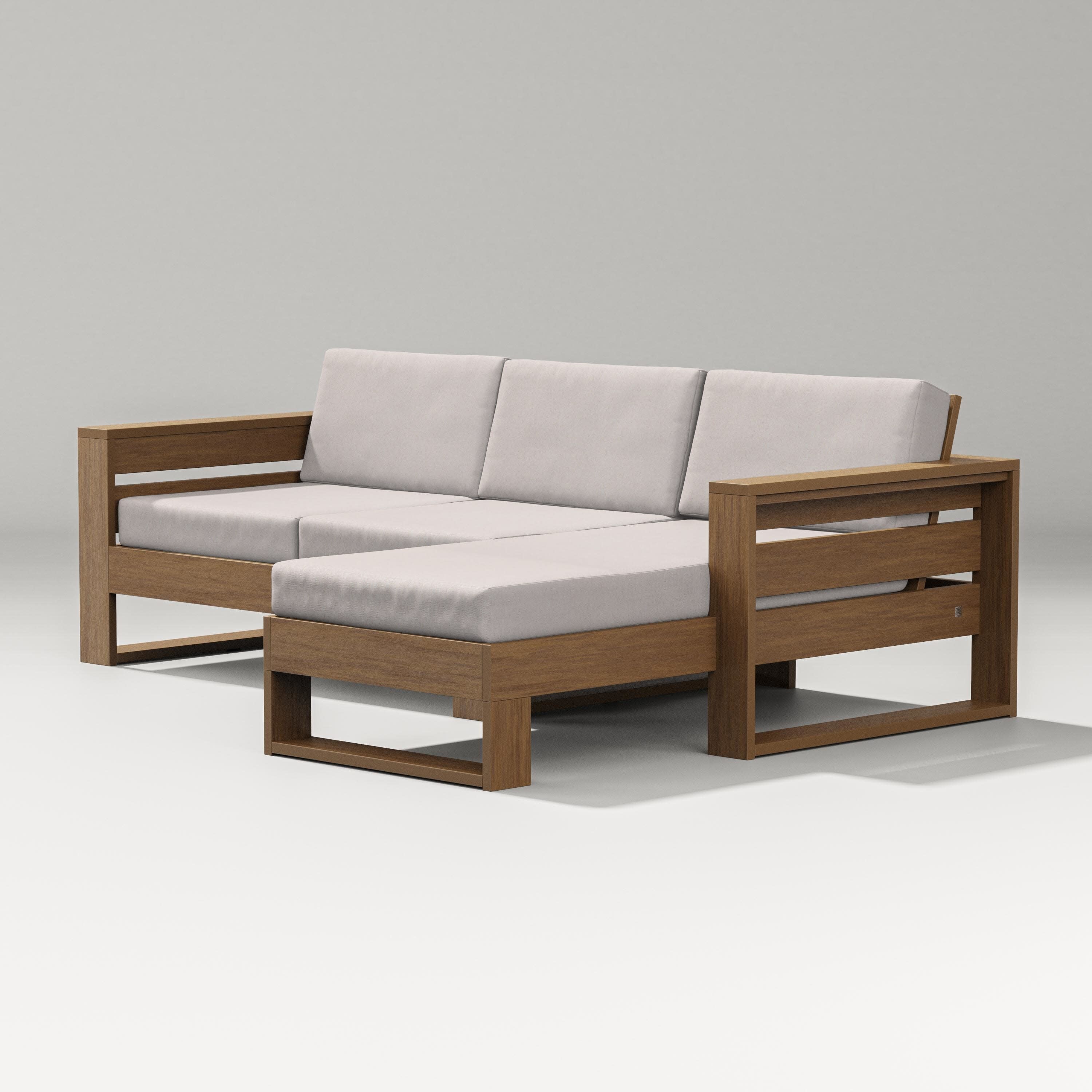 Latitude Right Chaise Sectional in Natural / Dune Burlap