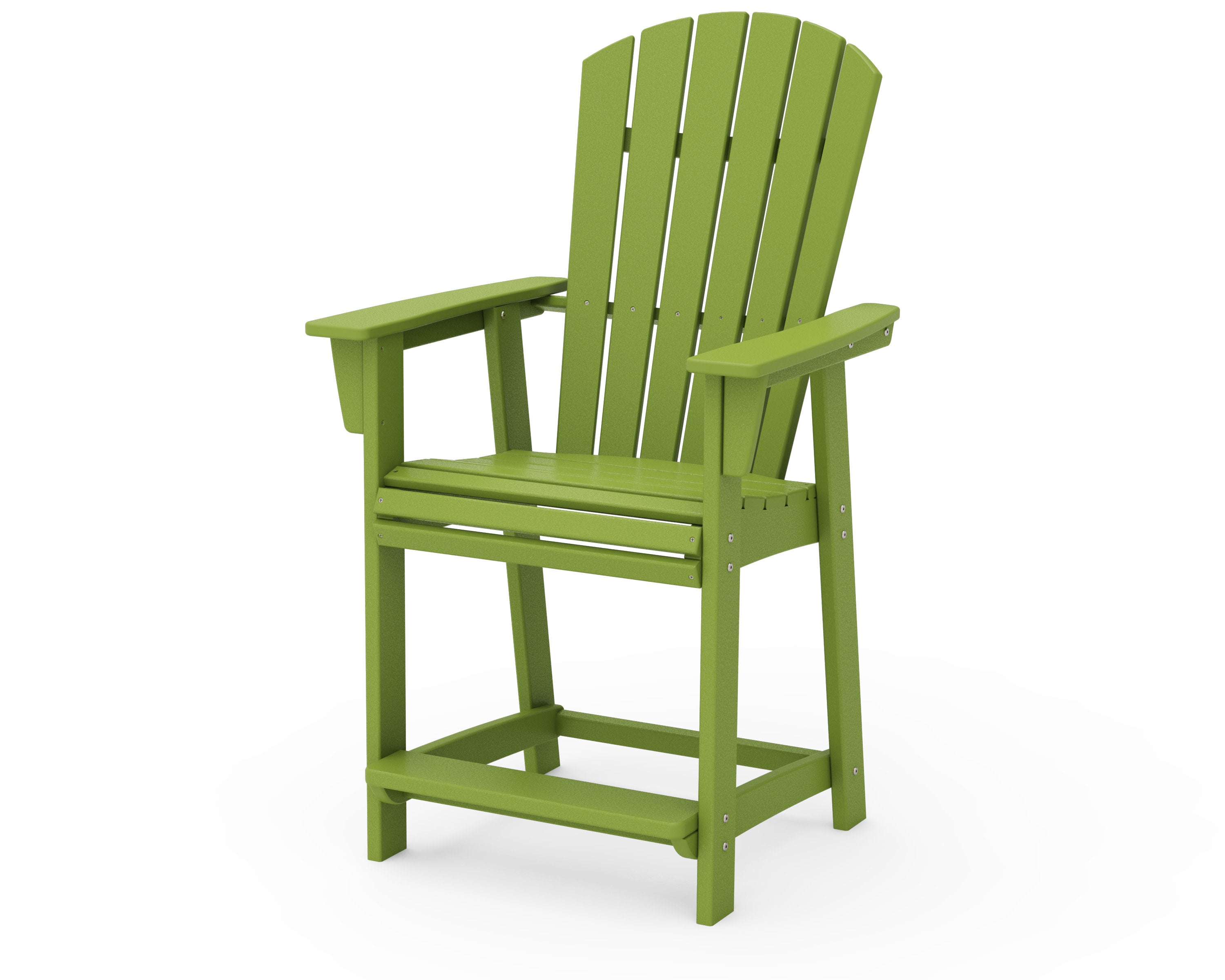 Nautical Curveback Adirondack Counter Chair in Lime