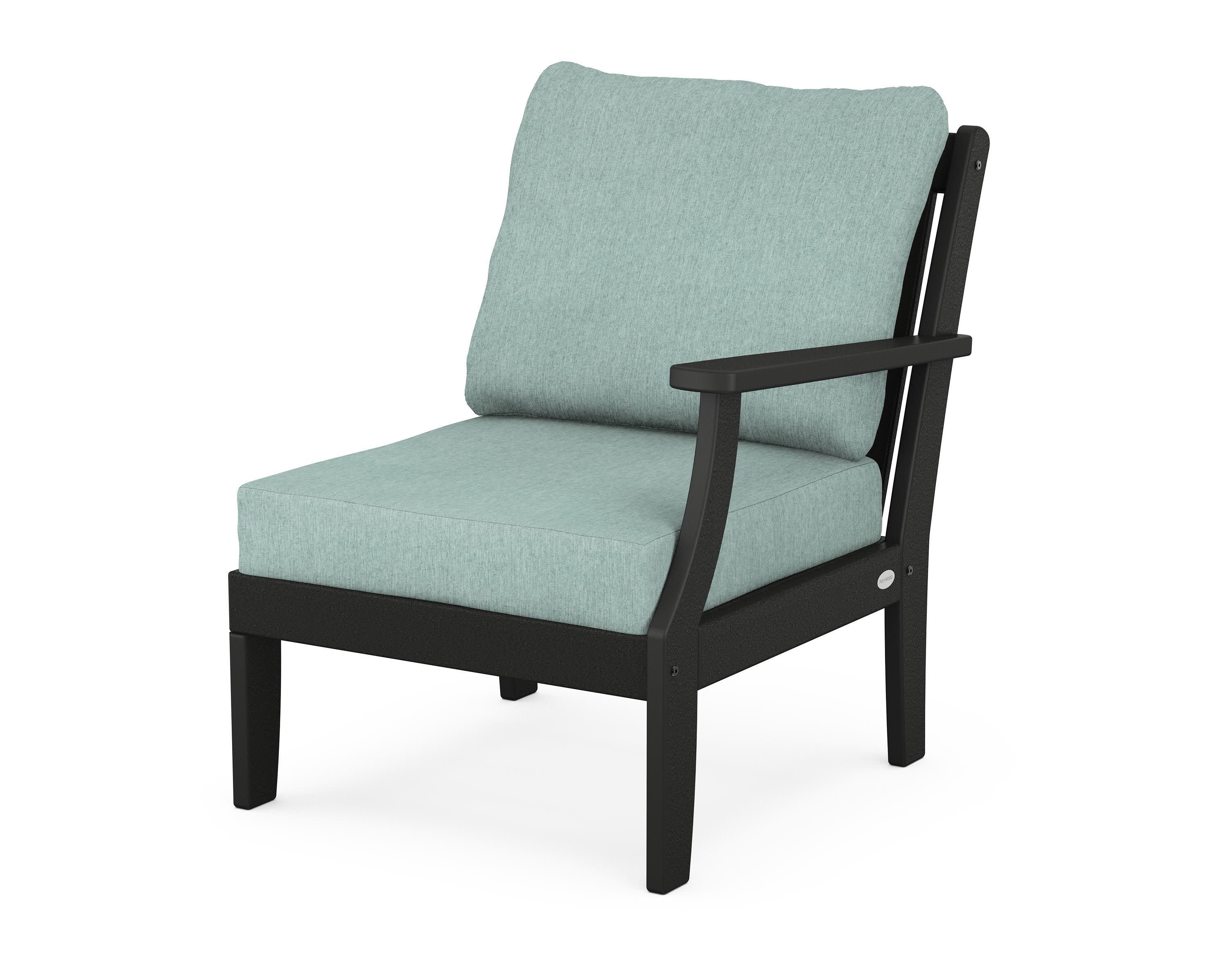 Braxton Modular Right Arm Chair in Black / Glacier Spa