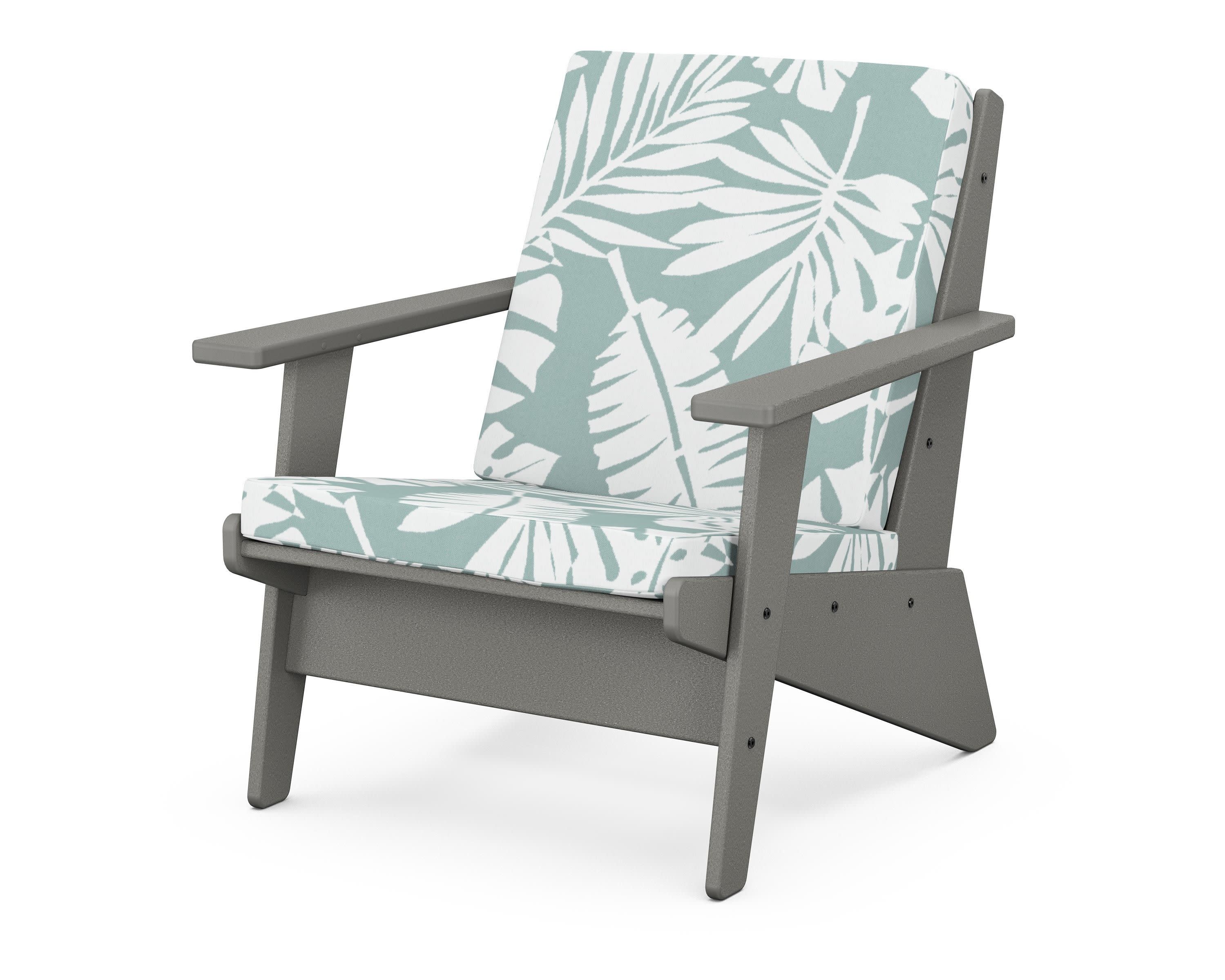 Riviera Modern Lounge Chair in Slate Grey / Leaf Glacier Spa