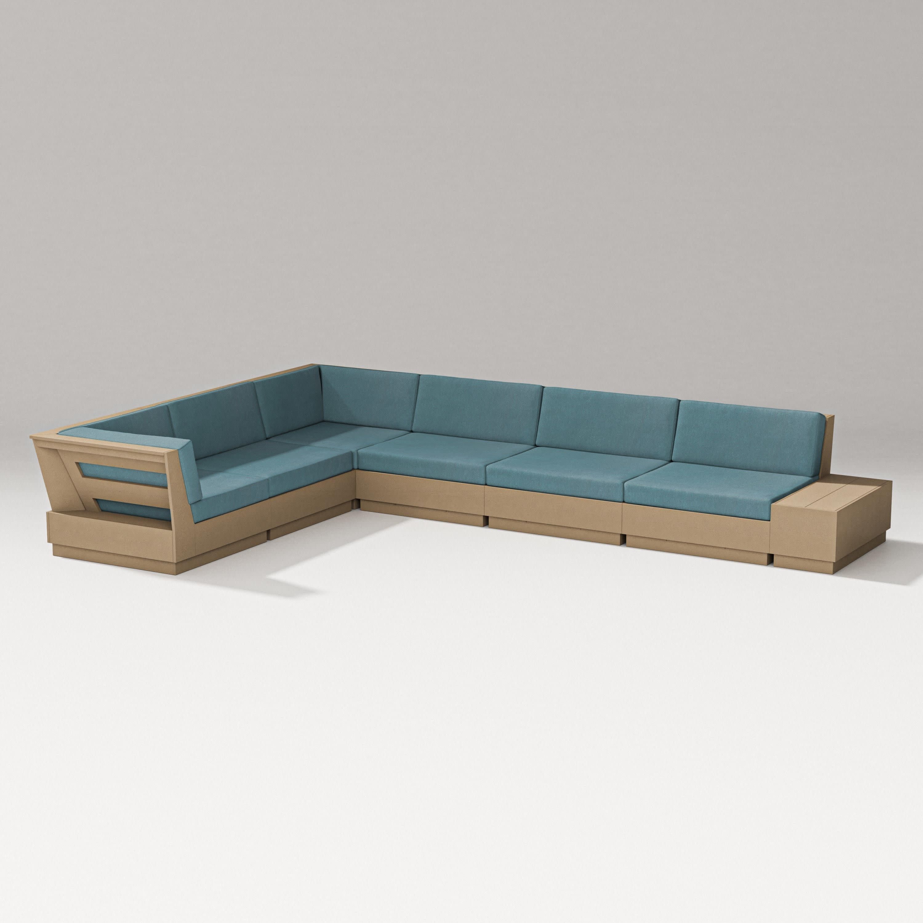 Elevate 7-Piece Corner Sectional in Vintage Sahara / Ocean Teal