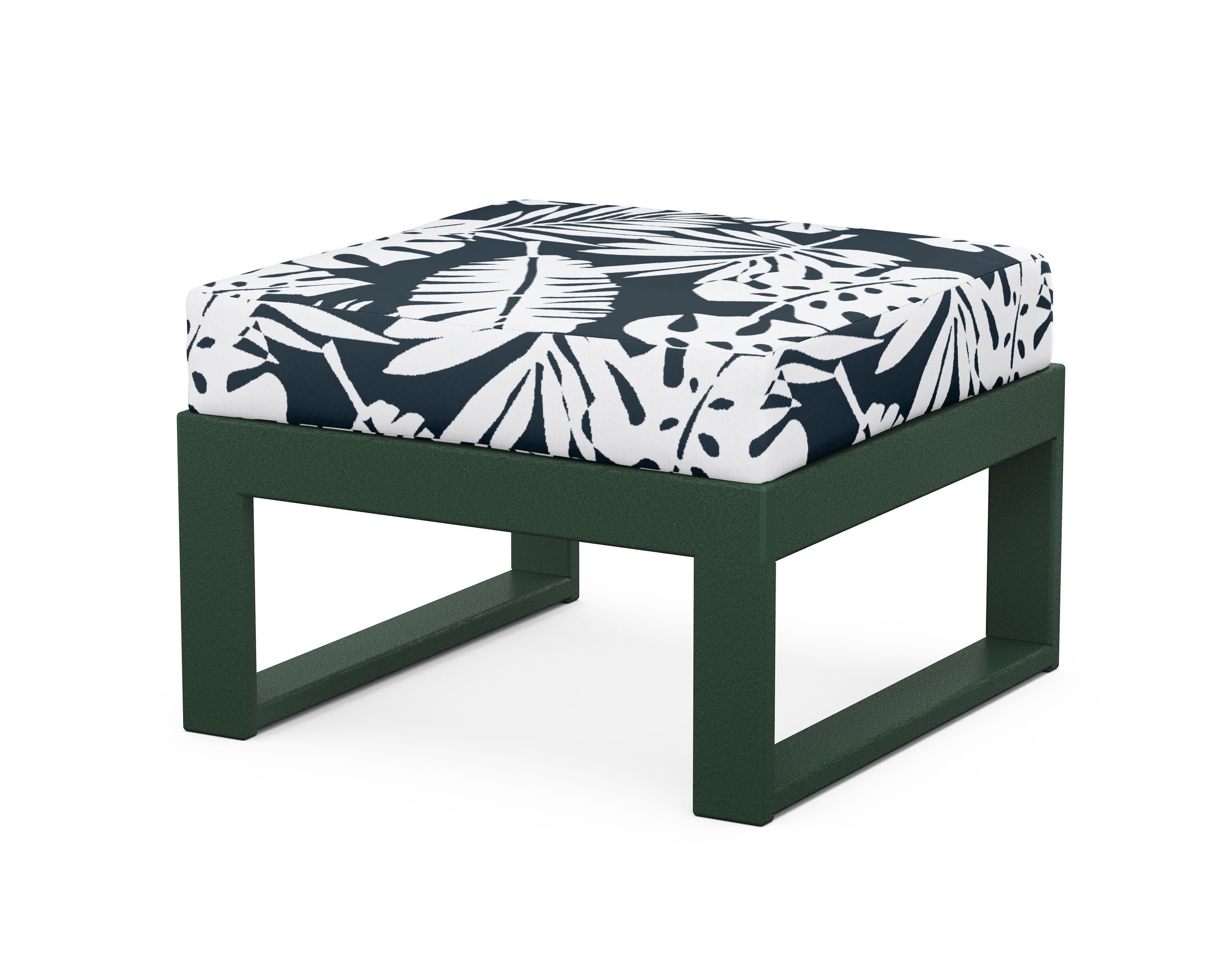 Modular Ottoman - Modern in Green / Leaf Marine Indigo