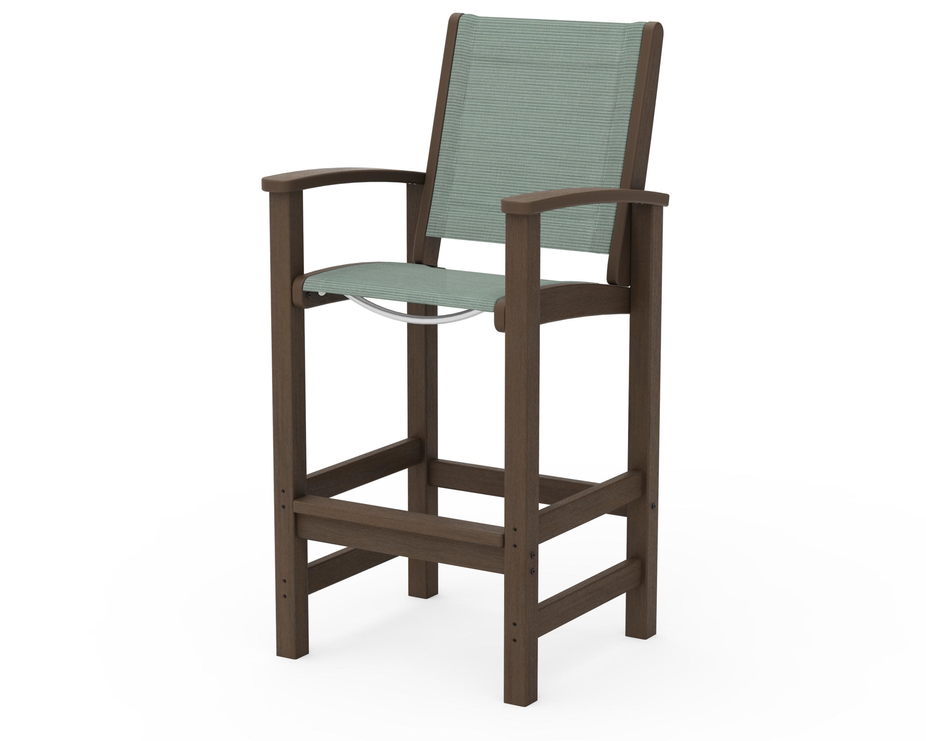 Coastal Bar Chair in Kona / Dupioni Sea Mist Sling