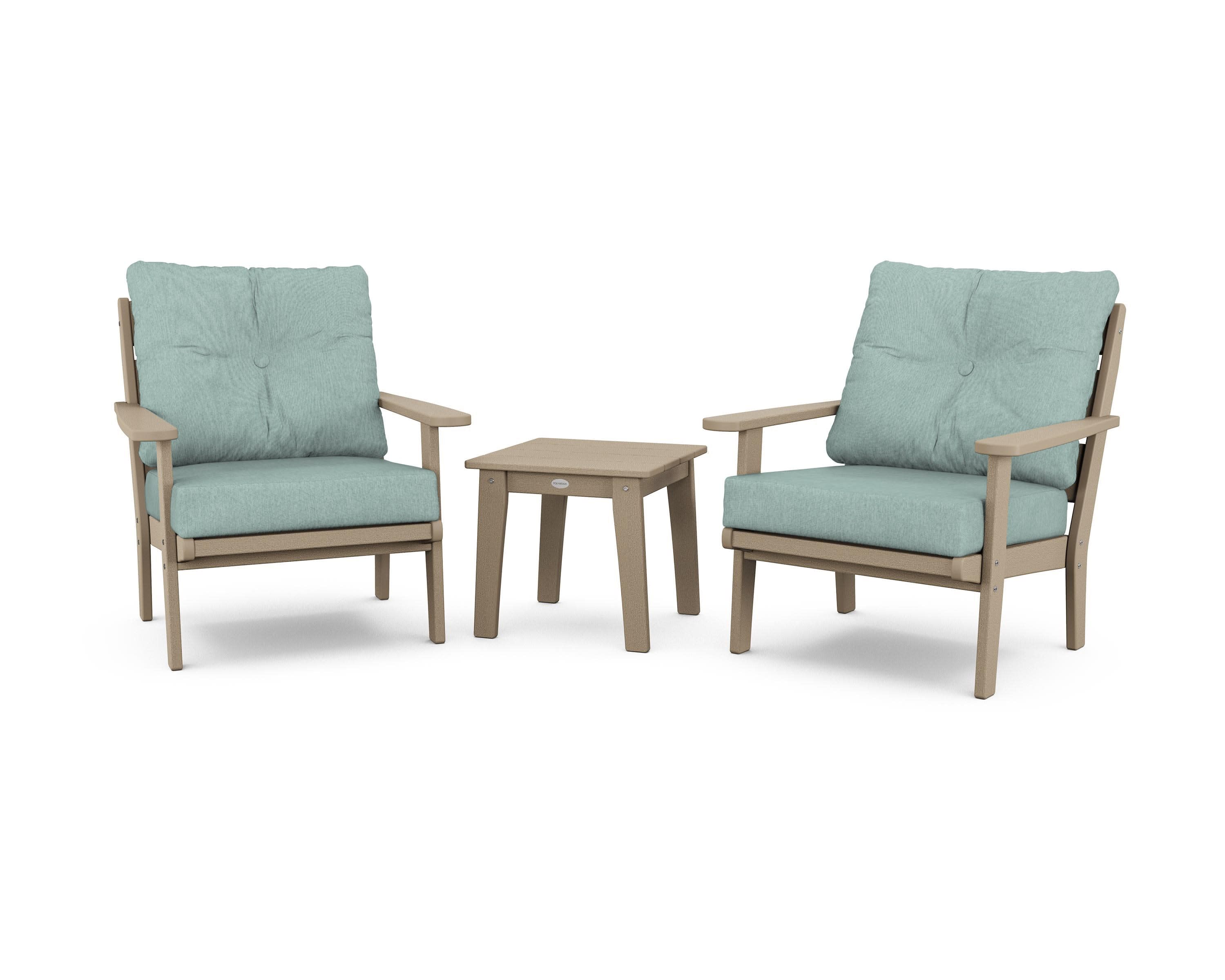 Lakeside 3-Piece Deep Seating Chair Set in Vintage Sahara / Glacier Spa