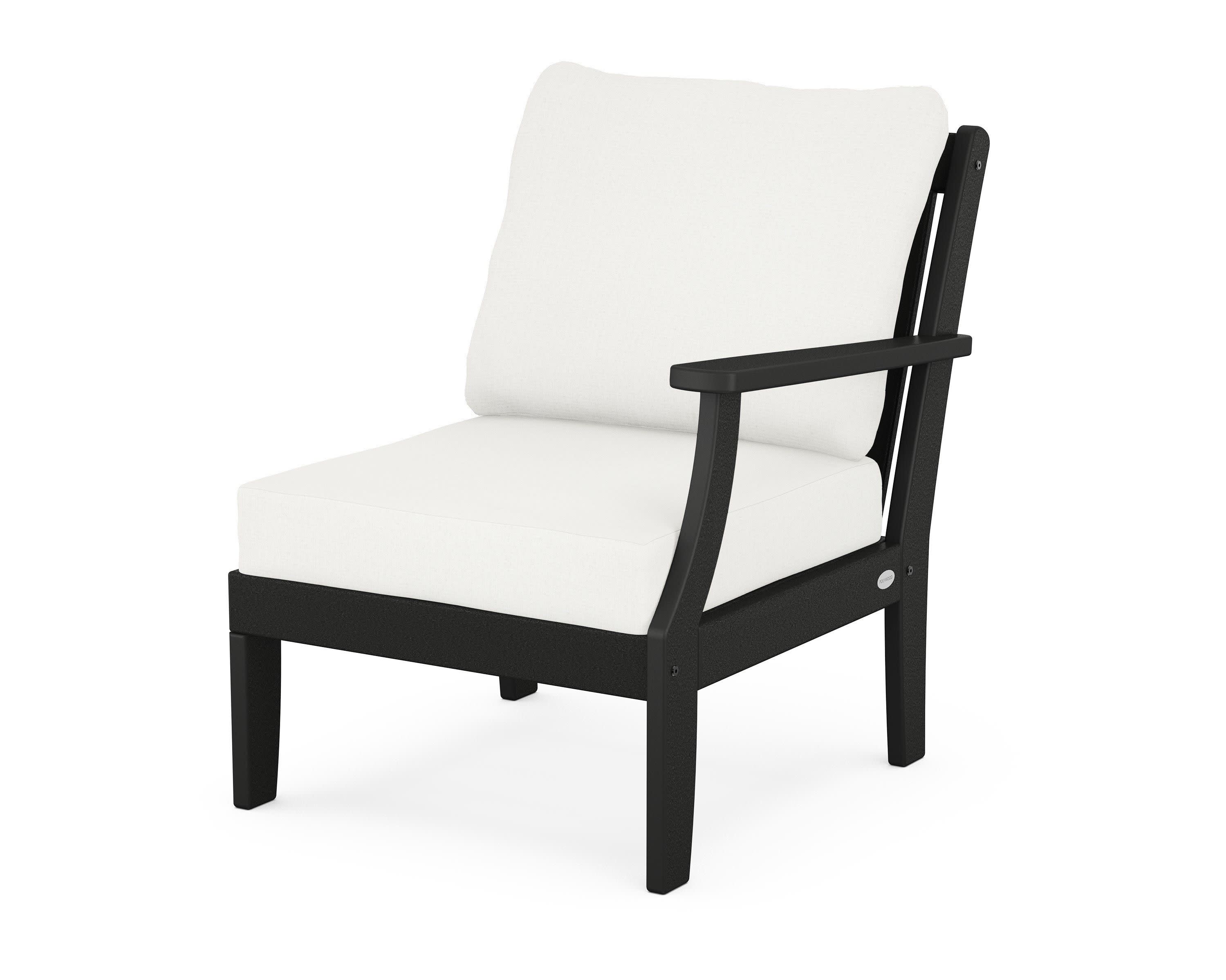 Braxton Modular Right Arm Chair in Black / Natural Linen