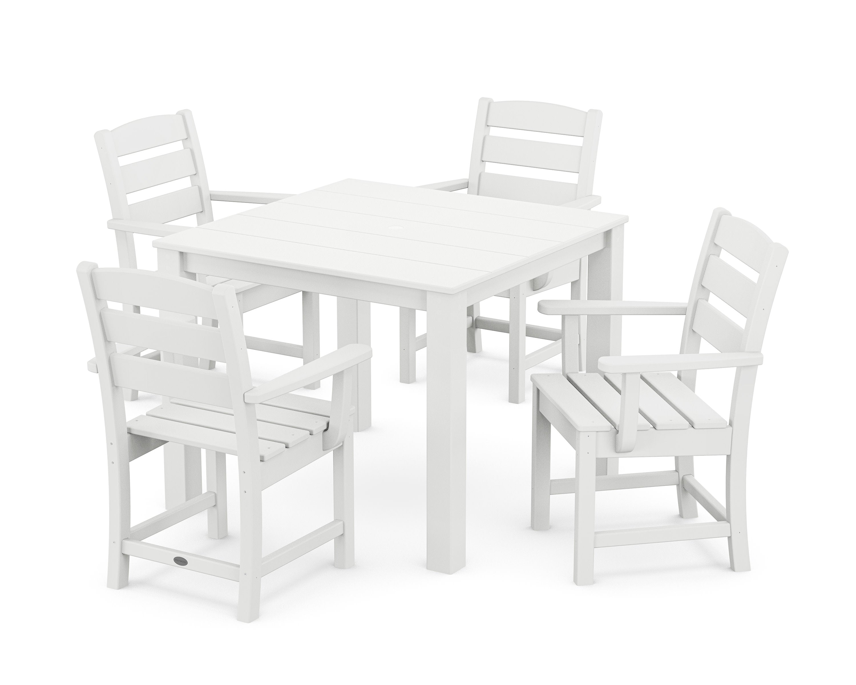 Lakeside 5-Piece Parsons Dining Set in White