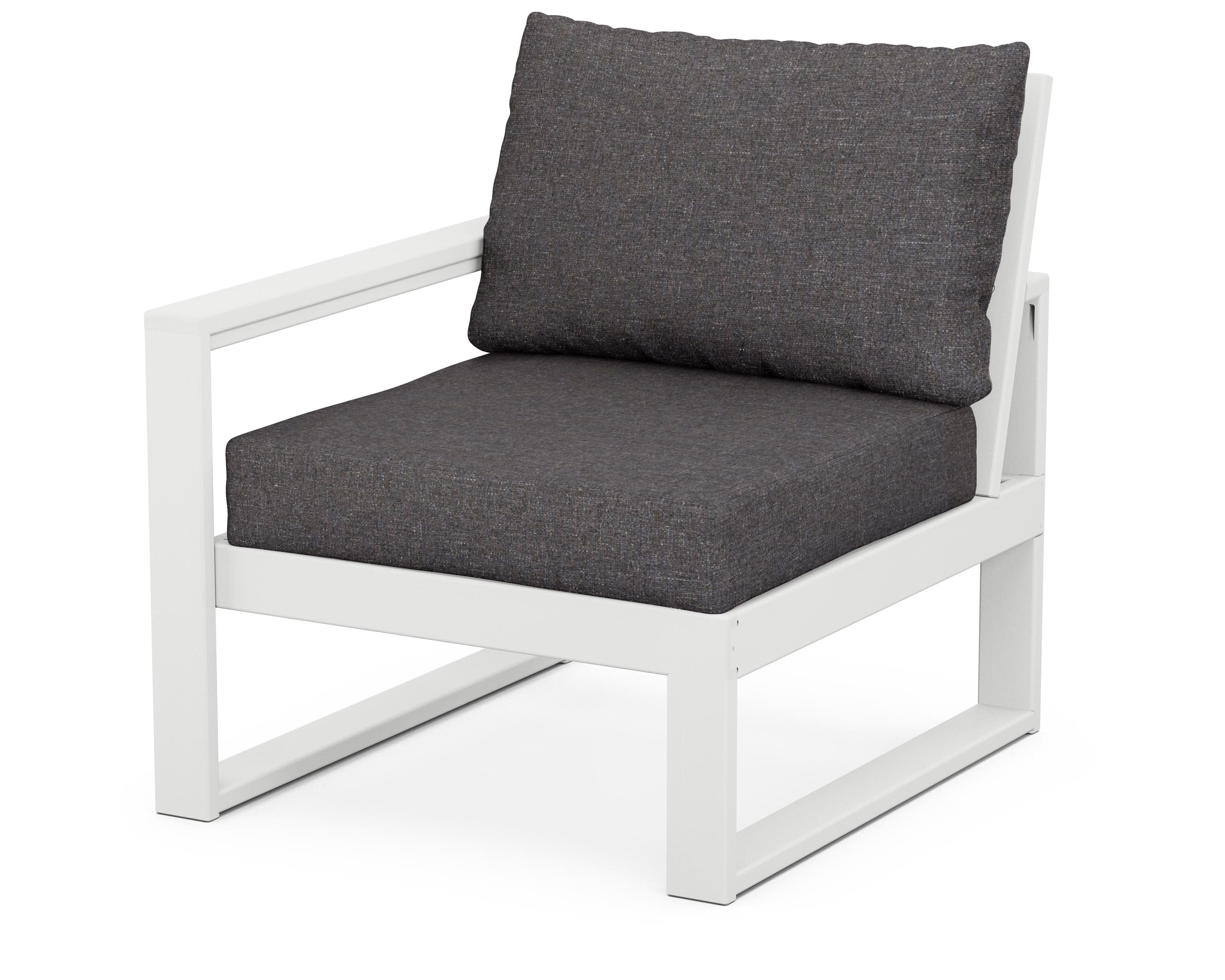 EDGE Modular Left Arm Chair in White / Ash Charcoal