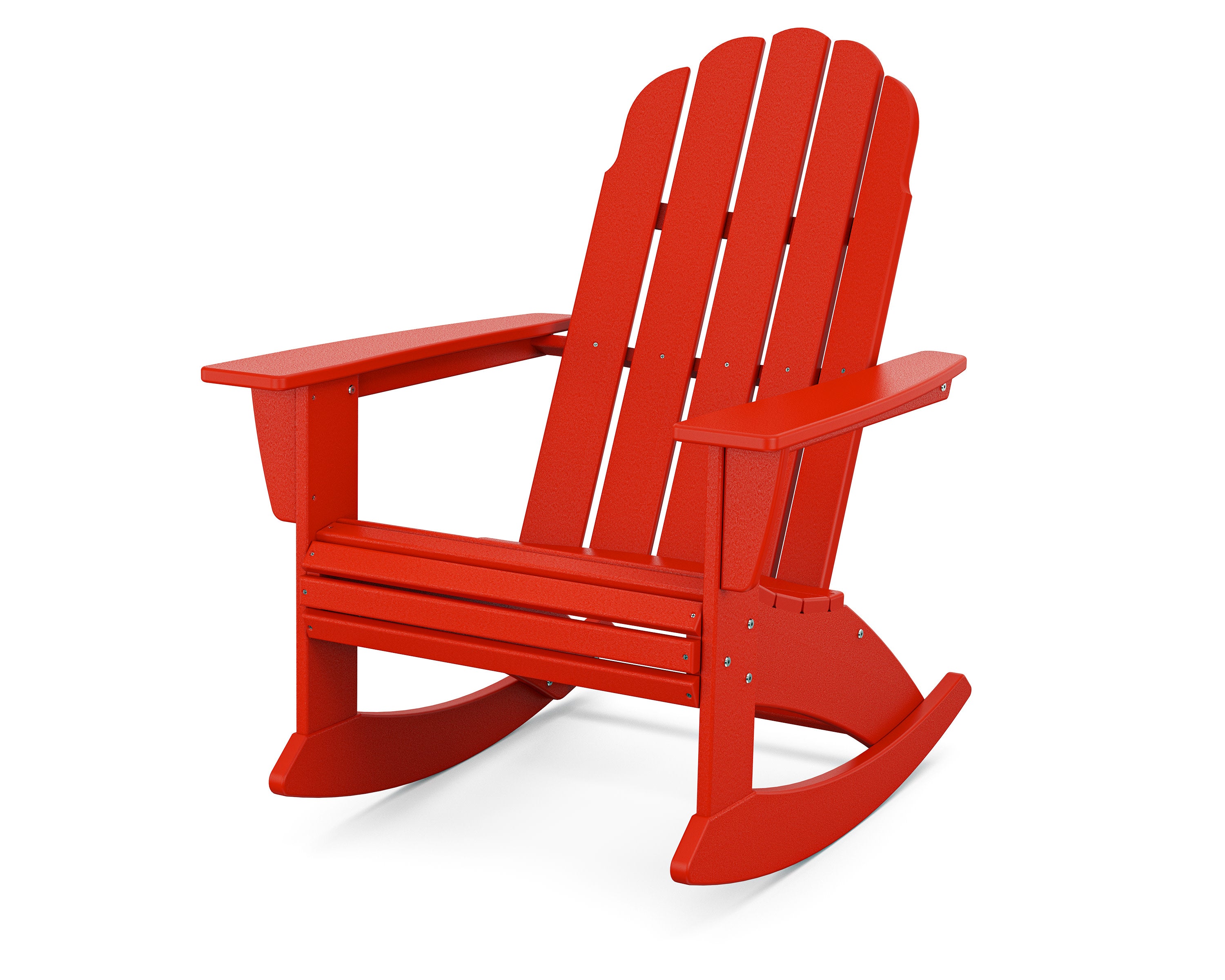 Vineyard Curveback Adirondack Rocking Chair in Sunset Red