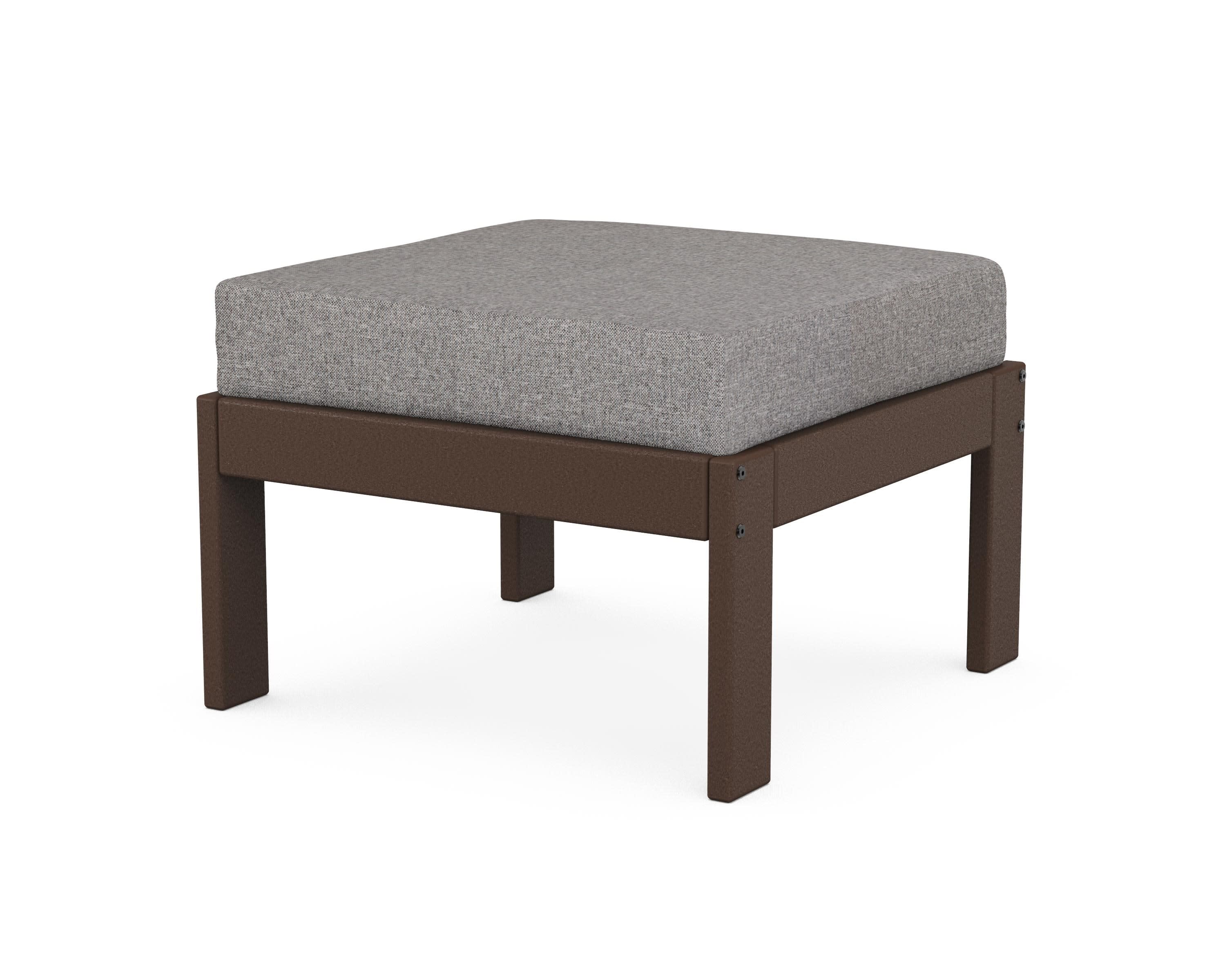 Vineyard Modular Ottoman in Mahogany / Grey Mist