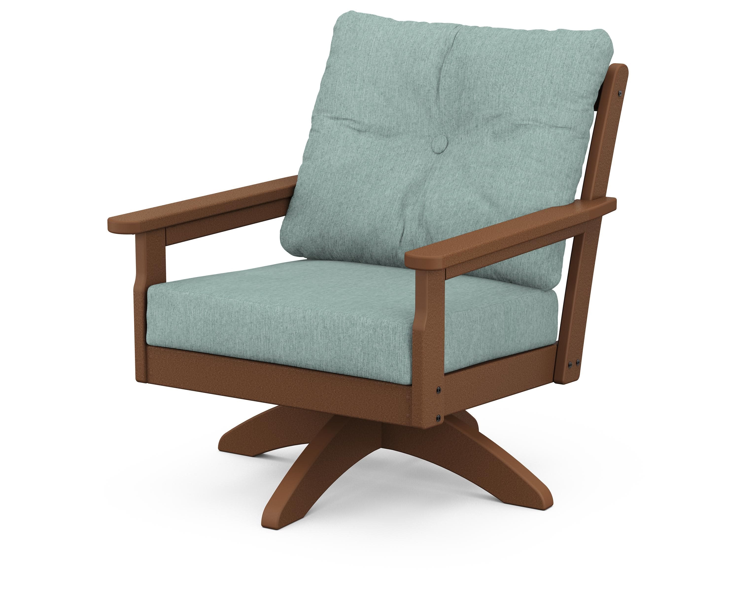Vineyard Deep Seating Swivel Chair in Teak / Glacier Spa