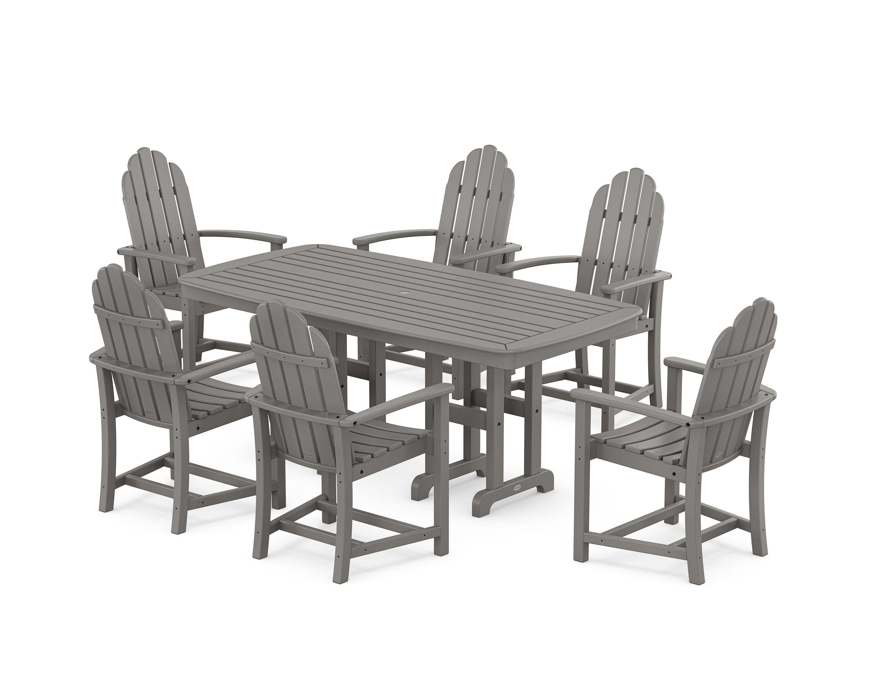 Classic Adirondack 7-Piece Dining Set in Slate Grey