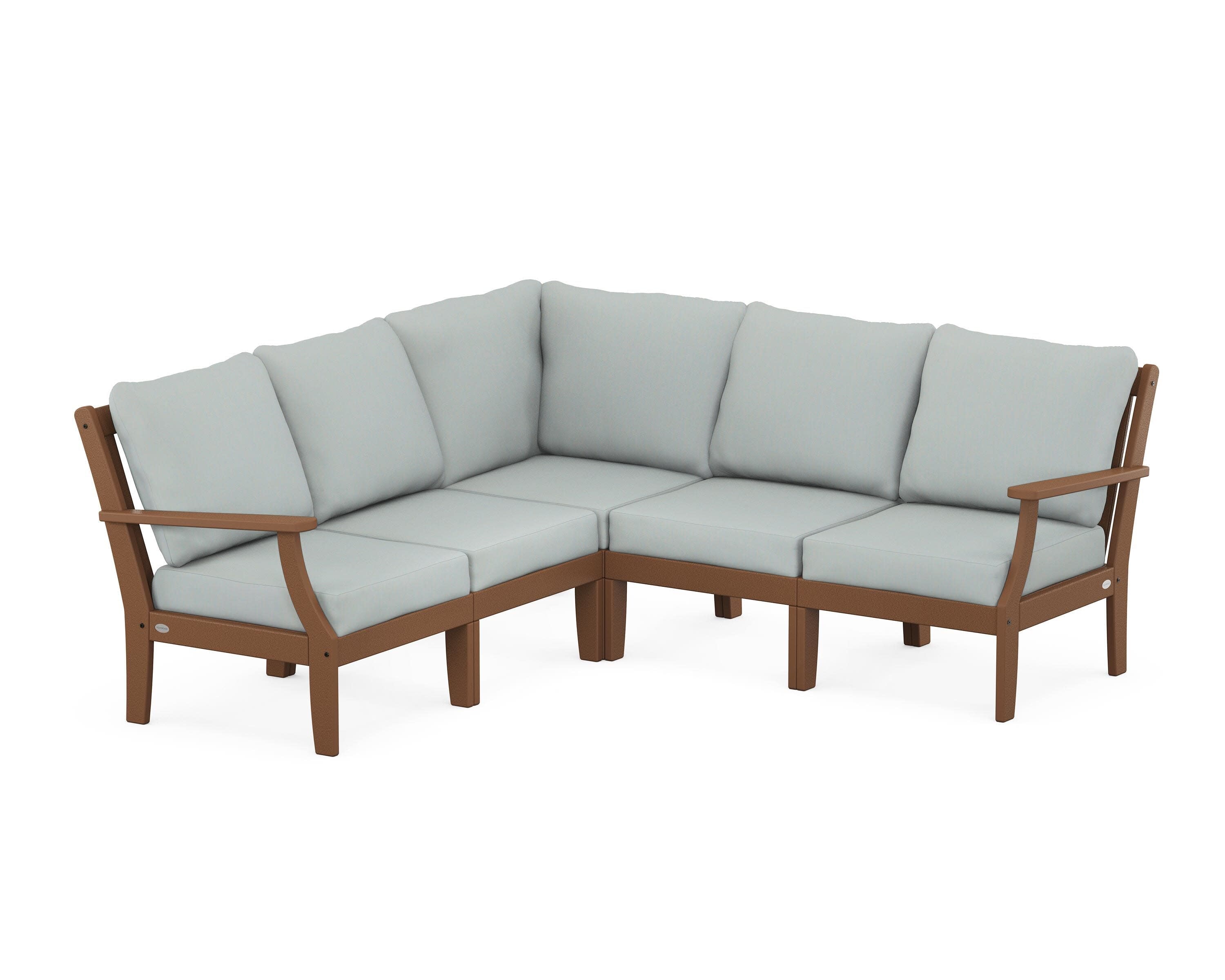 Braxton Modular 5-Piece Deep Seating Set in Teak / Spa