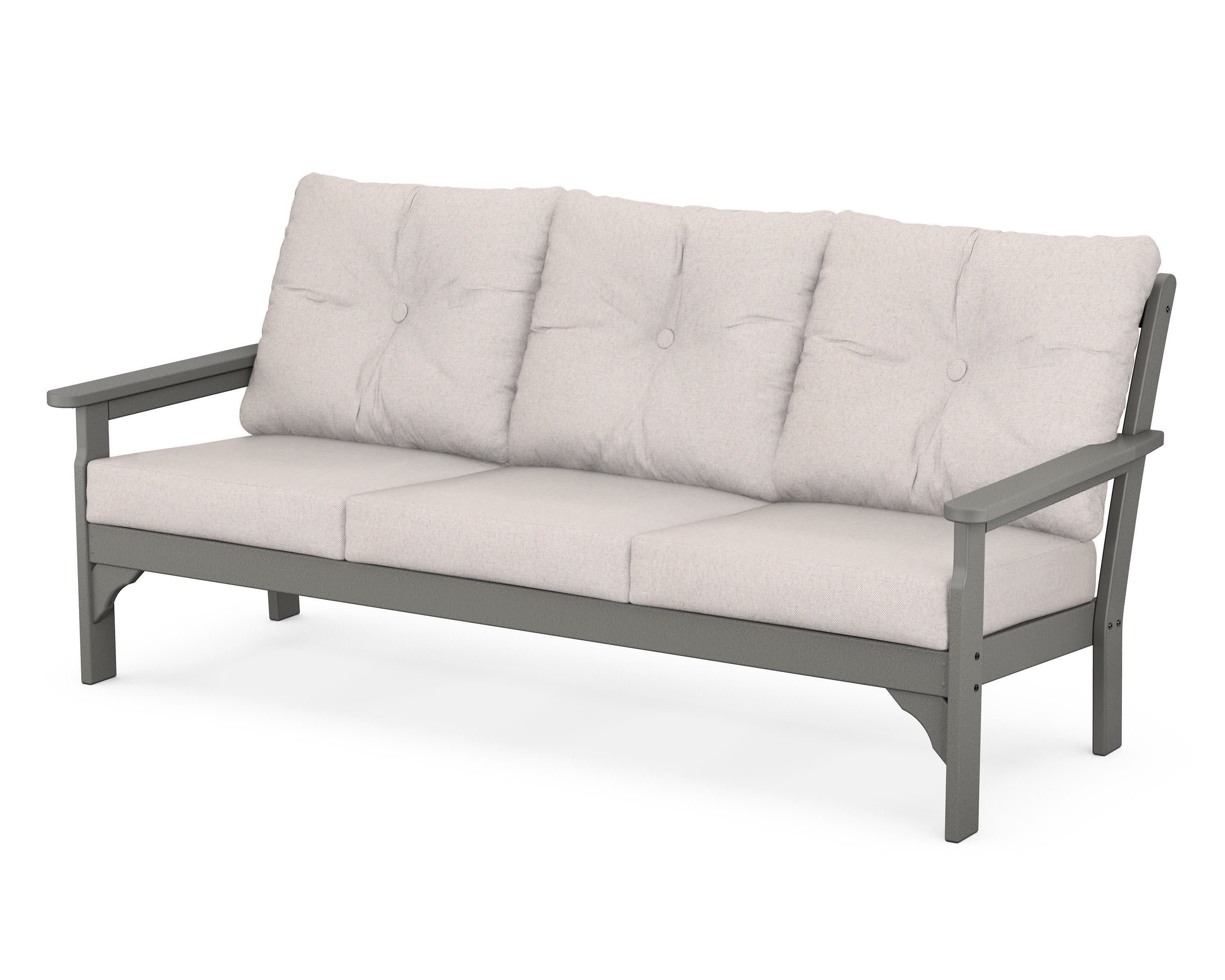 Vineyard Deep Seating Sofa in Slate Grey / Dune Burlap